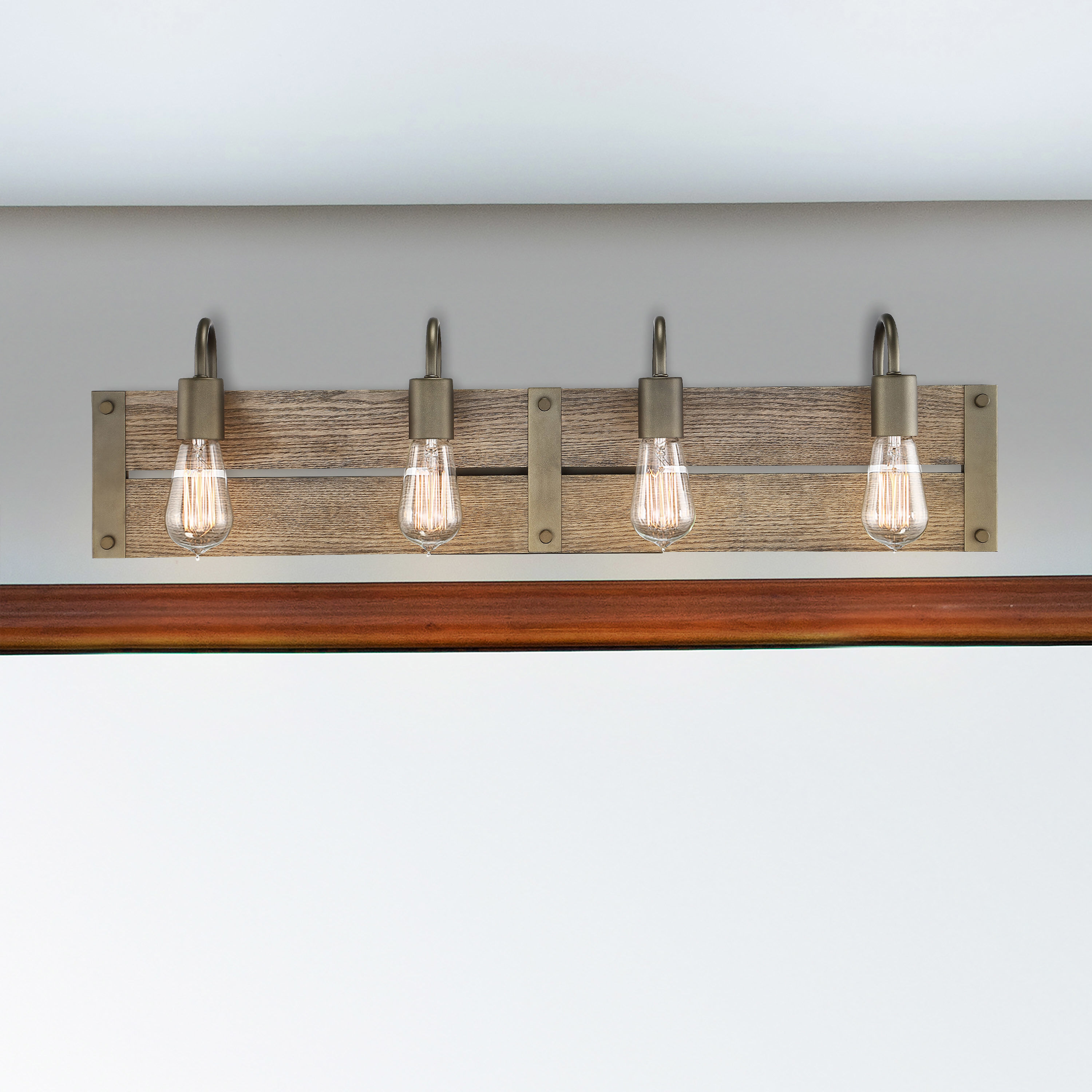 Winchester 4 Light 32.13 inch Bronze Vanity Light Wall Light