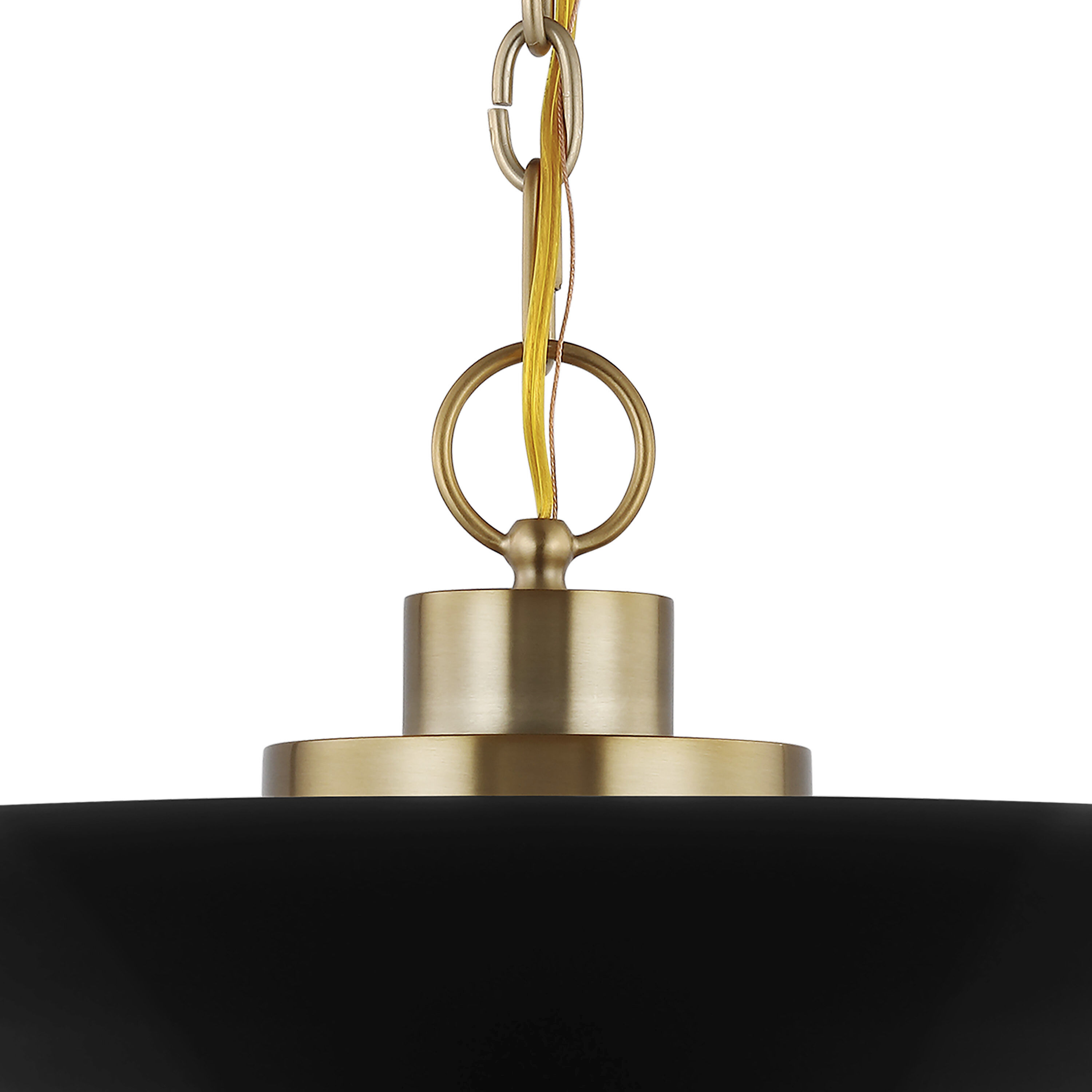 Colony 1 Light 24 inch Matte Black/Burnished Brass Pendant Ceiling Light
