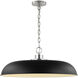 Colony 1 Light 24 inch Matte Black/Polished Nickel Pendant Ceiling Light