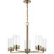 Intersection 5 Light 24 inch Burnished Brass Chandelier Ceiling Light