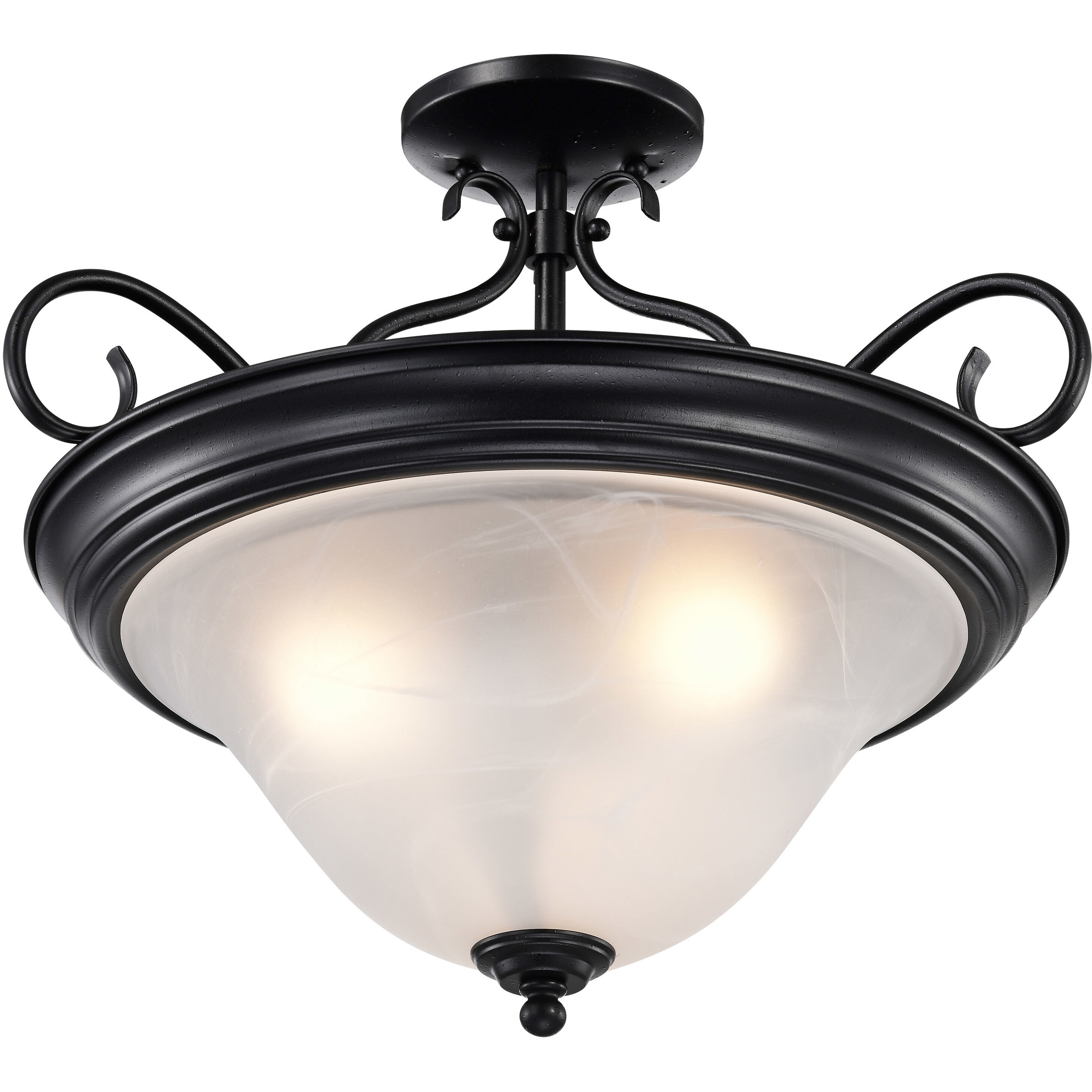 Nuvo 60 384 Castillo 3 Light 18.5 inch Textured Black Semi Flush Mount Ceiling Light