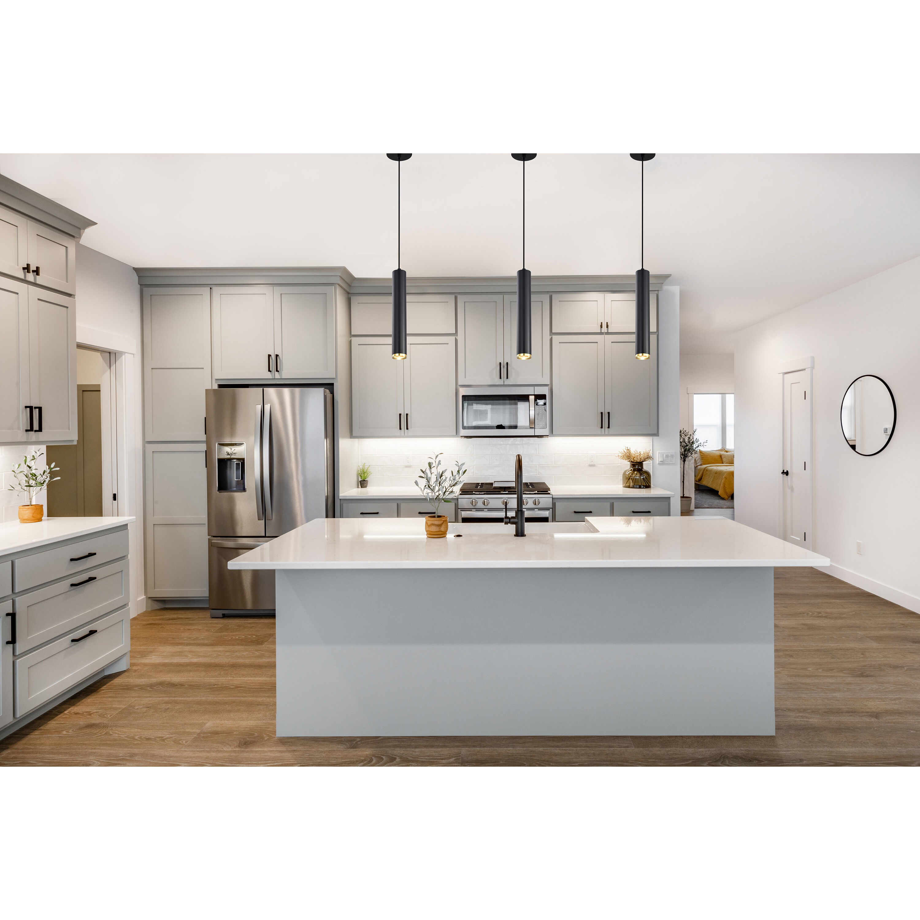 Century LED 2.56 inch Matte Black and Brushed Brass Pendant Ceiling Light