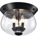 Boliver 3 Light 13.5 inch Matte Black Flush Mount Ceiling Light