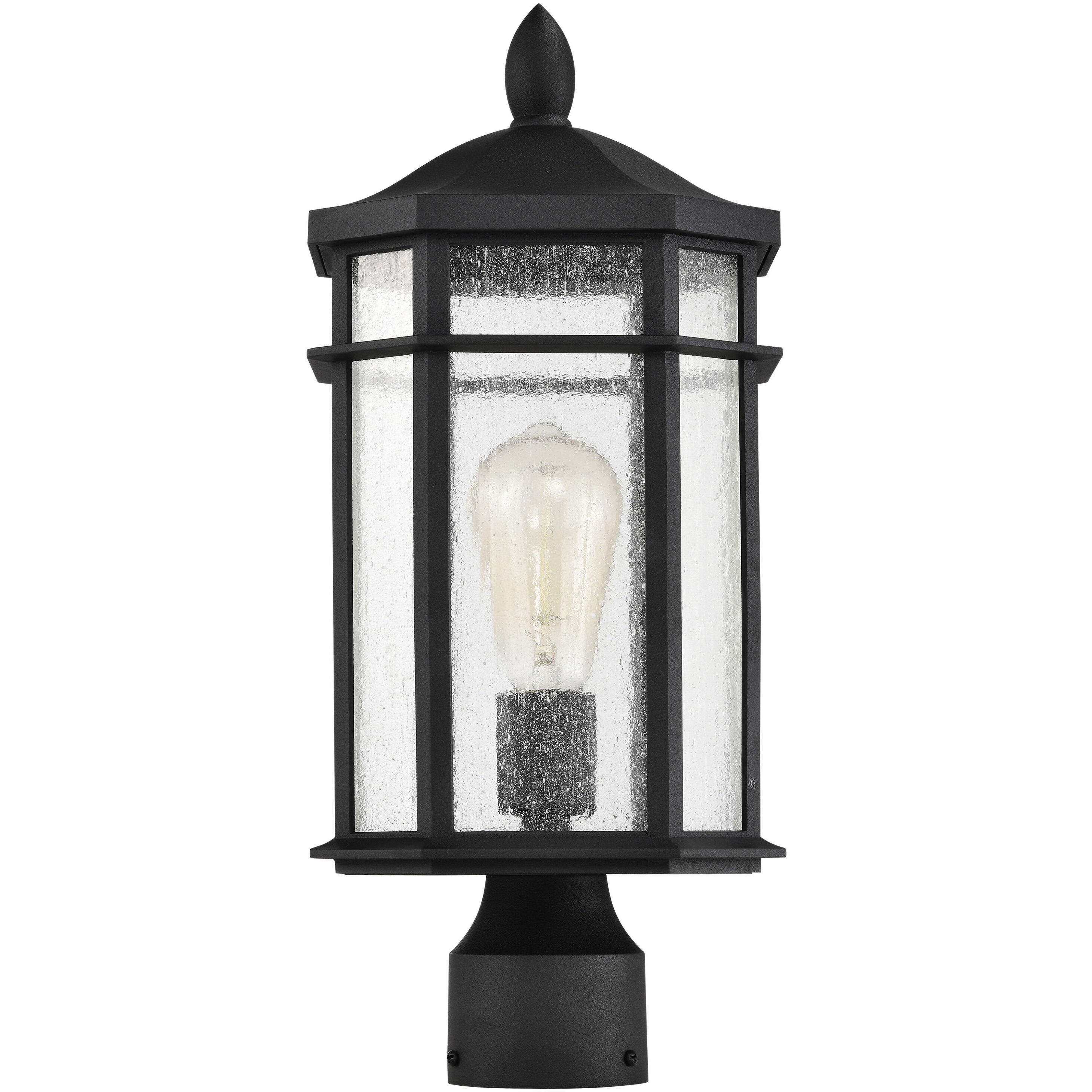 Raiden 18 inch Matte Black Post Lantern