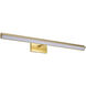 Mila LED 35.8 inch Vintage Brass Vanity Wall Light
