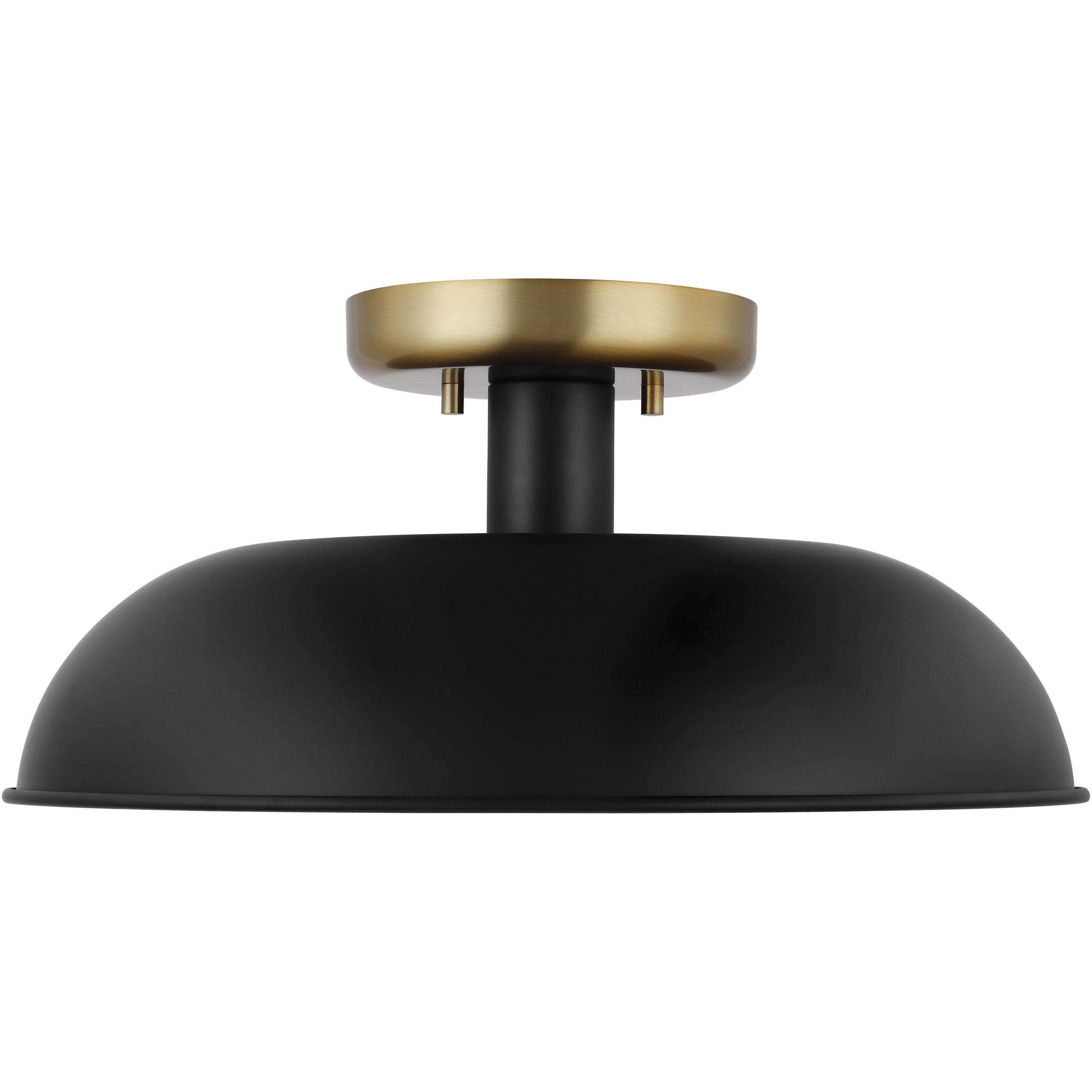 Colony 1 Light 15 inch Matte Black/Burnished Brass Semi Flush Ceiling Light