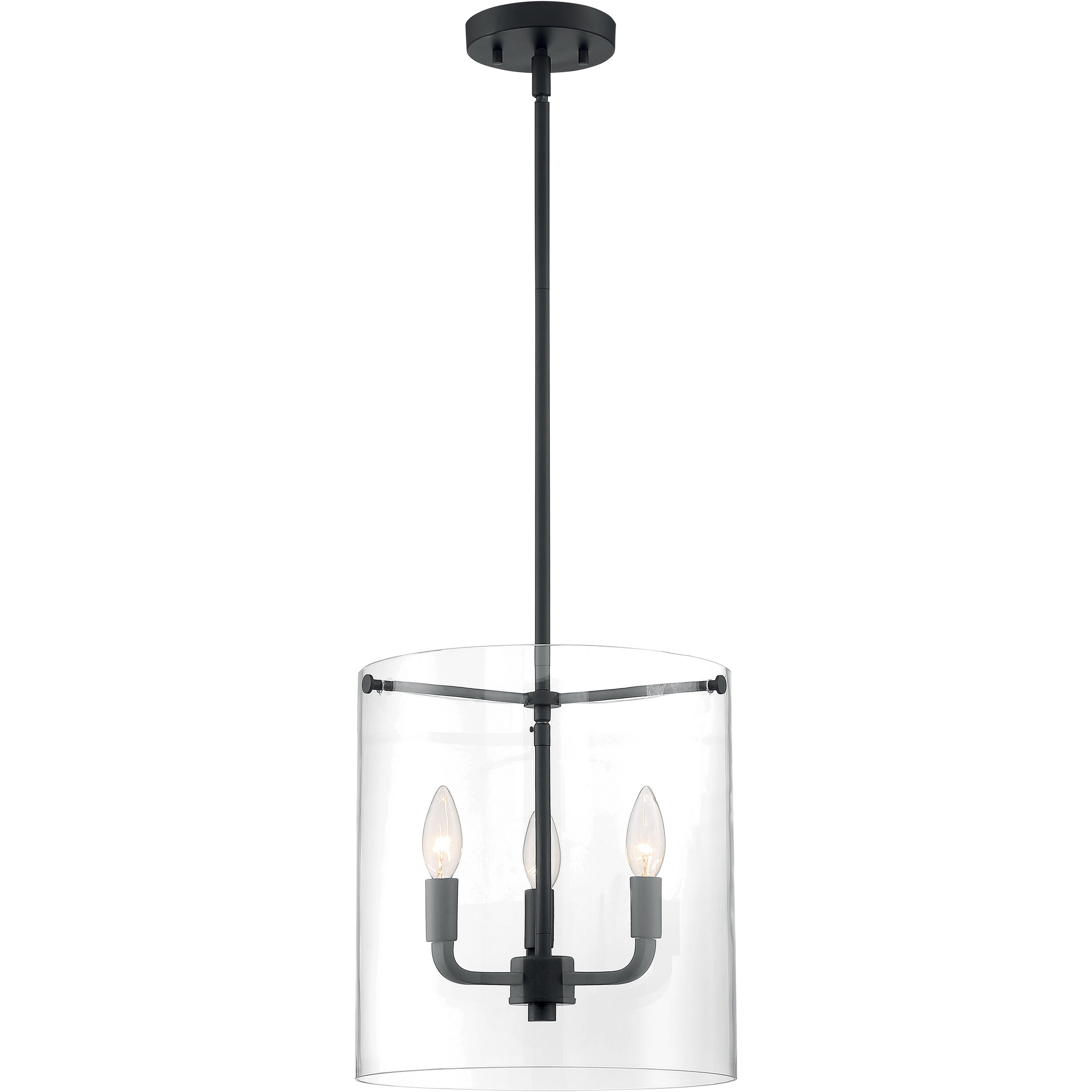 Sommerset 3 Light 12 inch Matte Black Pendant Ceiling Light