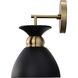 Perkins 1 Light 7 inch Matte Black/Burnished Brass Bathroom Vanity Lights Wall Light