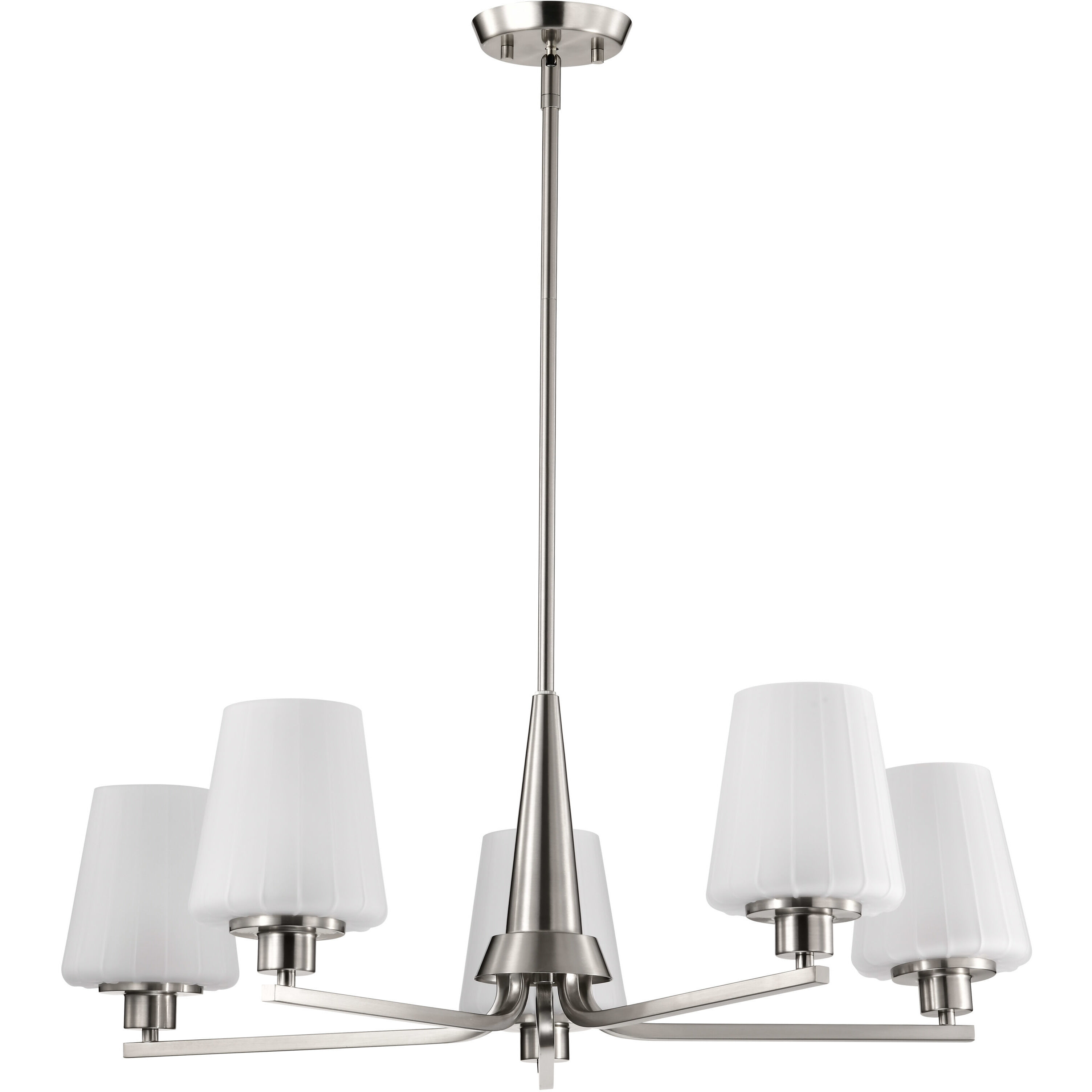 Lune 30 inch Brushed Nickel Chandelier Ceiling Light