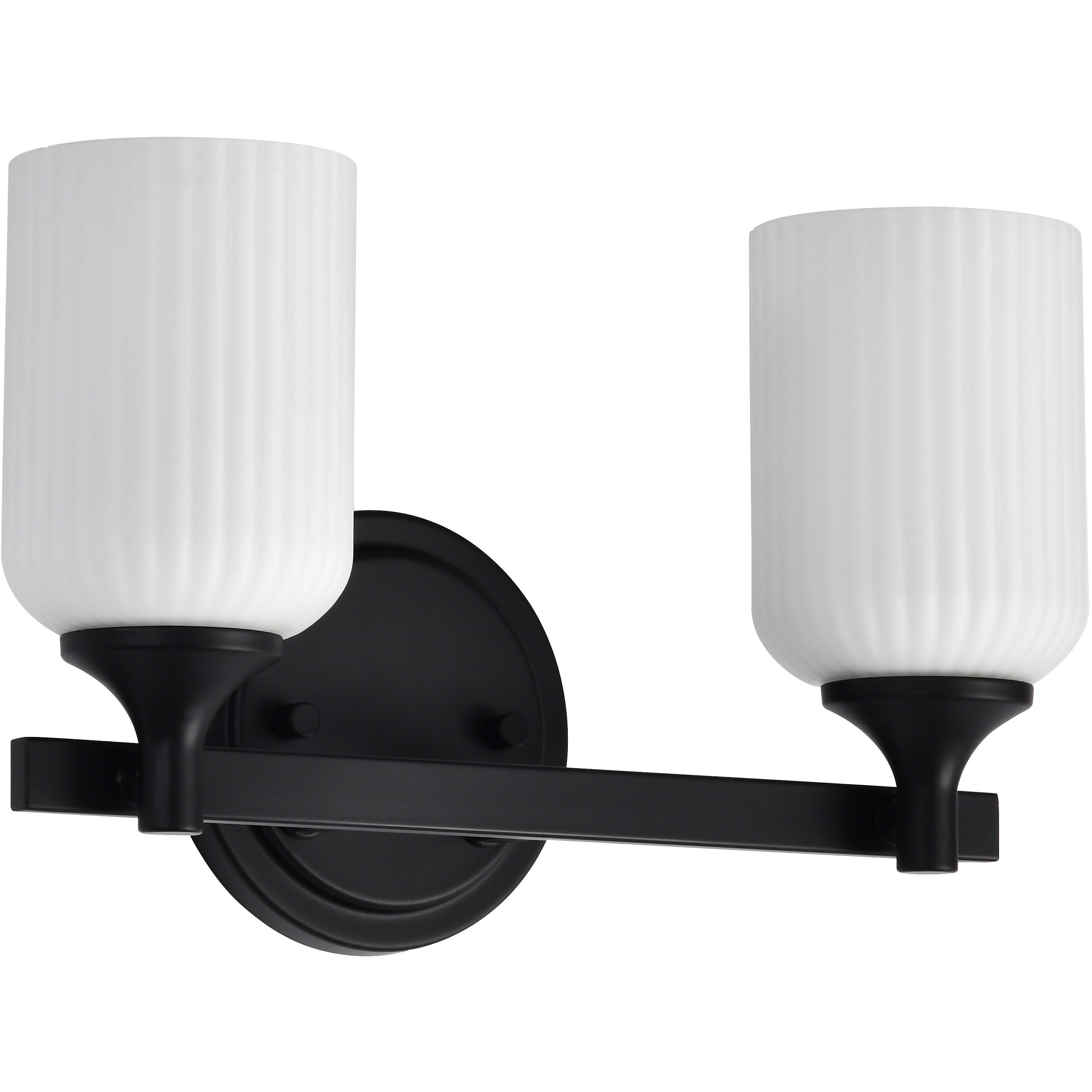 Solara 13.38 inch Matte Black Vanity Wall Light