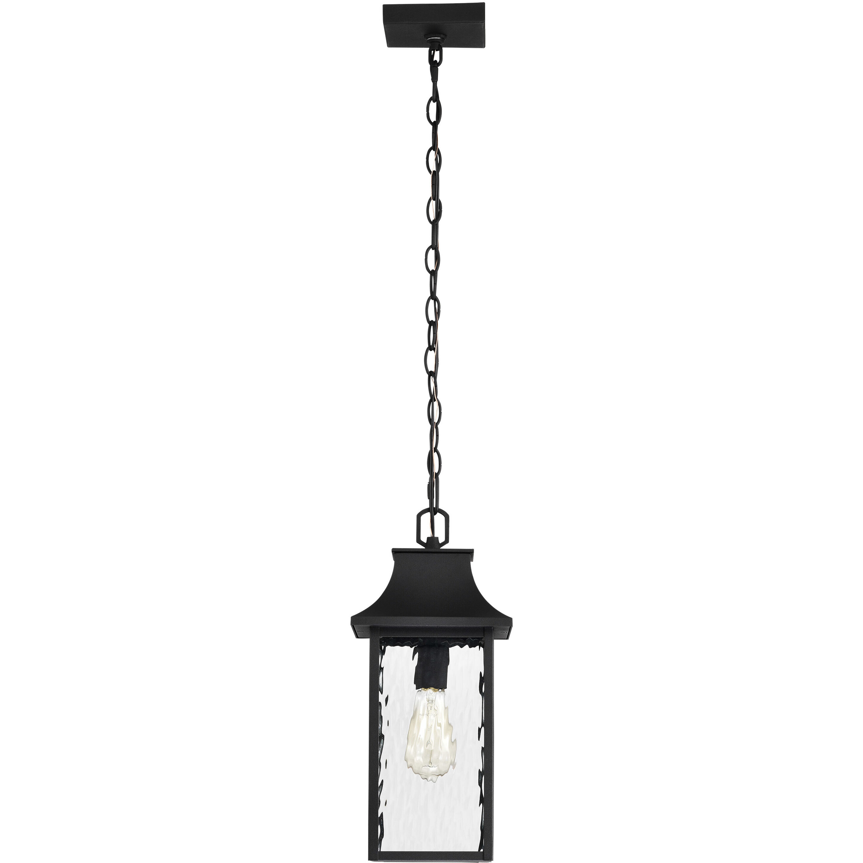 Austen 8 inch Matte Black Outdoor Hanging Lantern