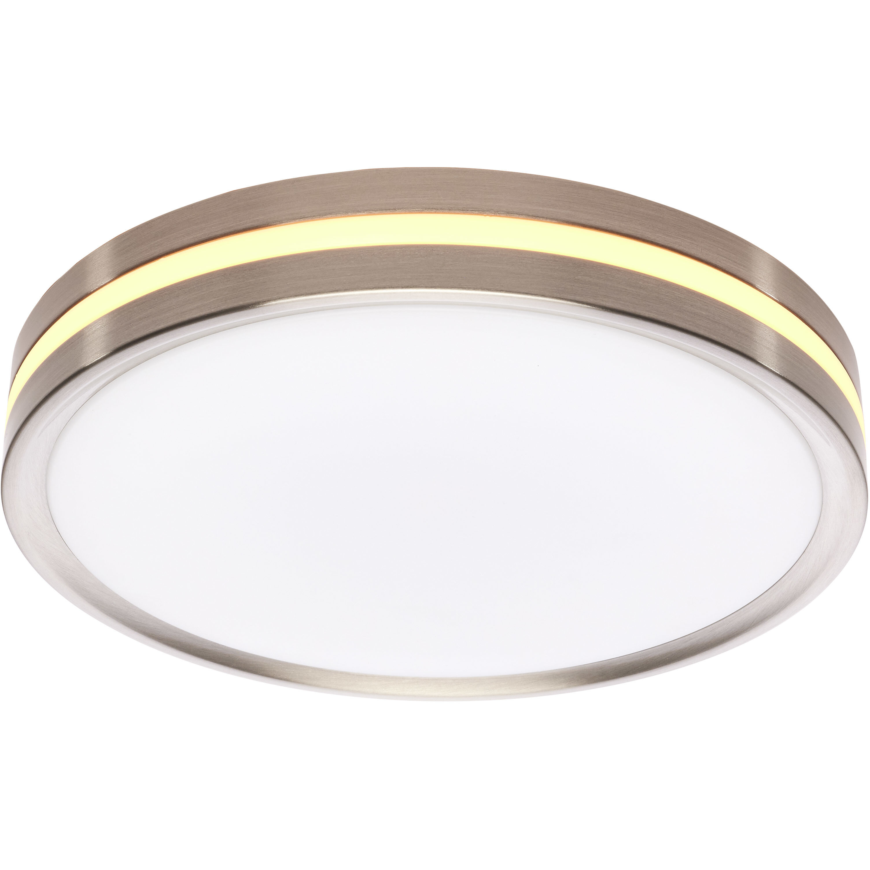 Brentwood LED 11.42 inch Brushed Nickel Flush Mount with Night Light Ceiling Light