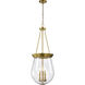 Boliver 3 Light 14.13 inch Vintage Brass Pendant Ceiling Light