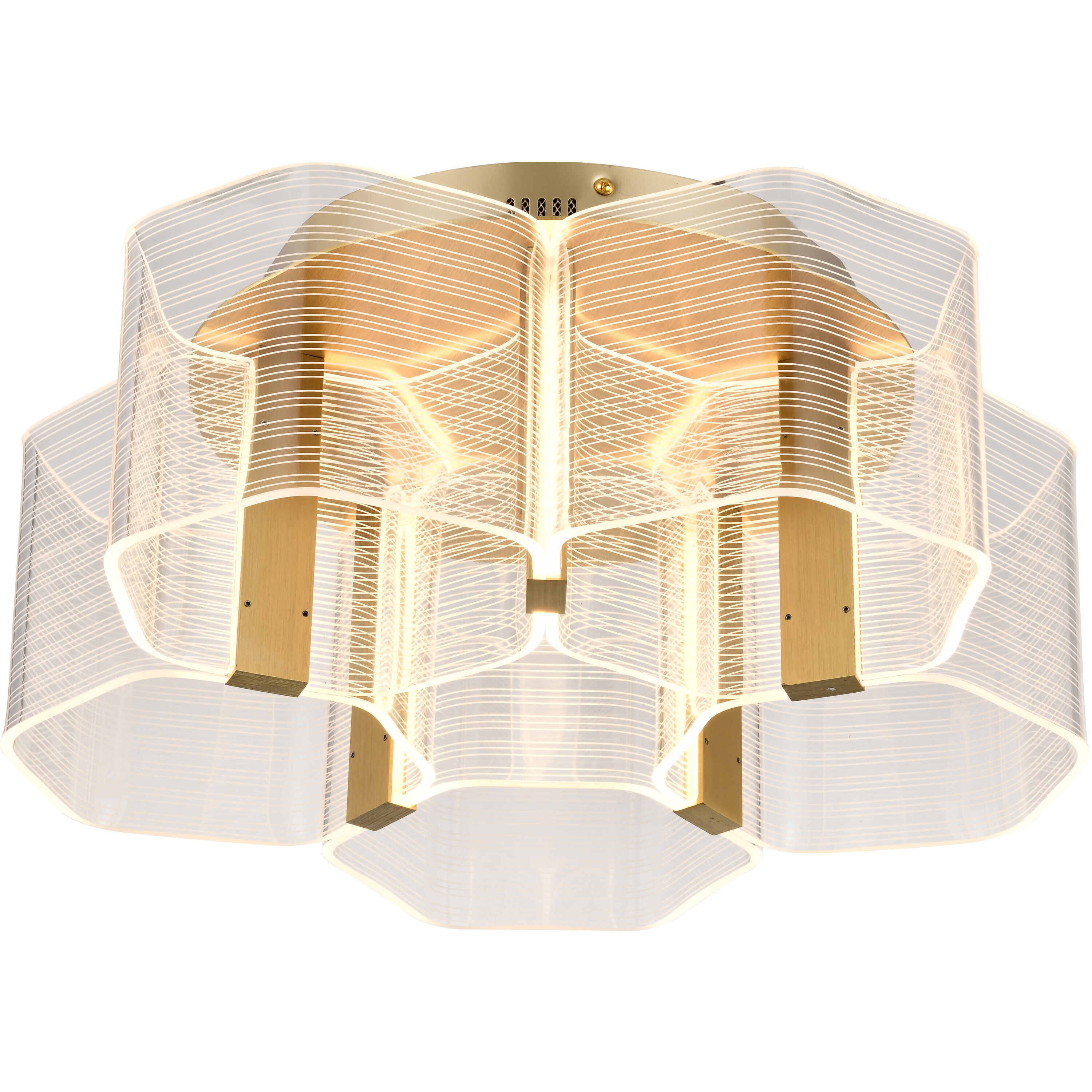 Kenzo LED 17.75 inch Polished Anodized Bronze Flush Mount Ceiling Light