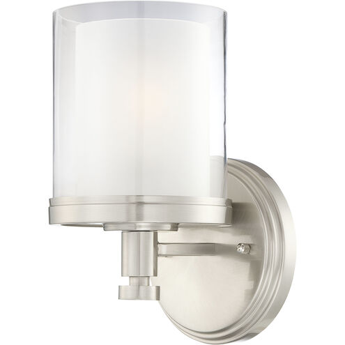 Decker 1 Light 10 inch Brushed Nickel Vanity Light Wall Light