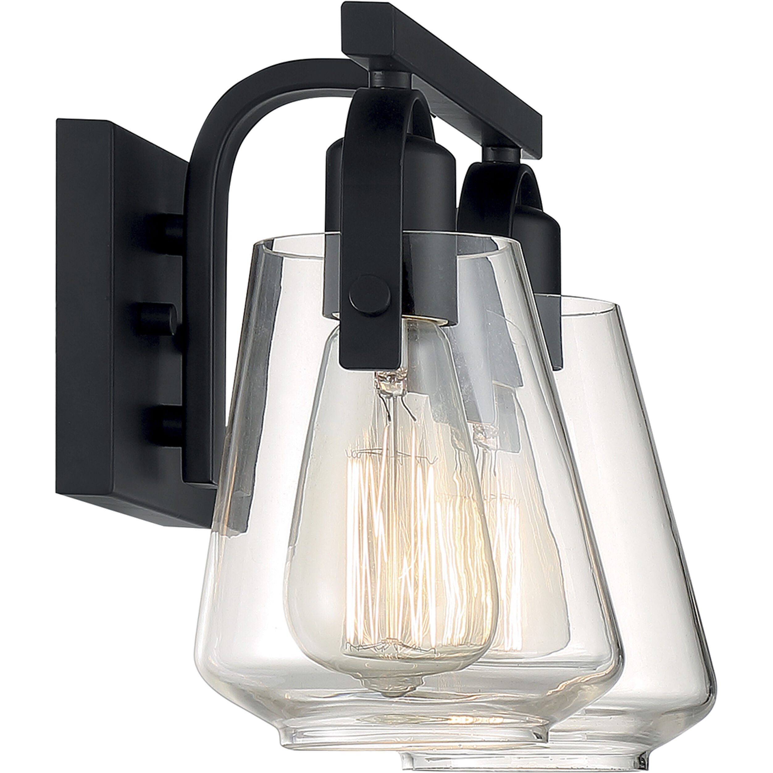 Skybridge 2 Light 14 inch Matte Black Vanity Light Wall Light