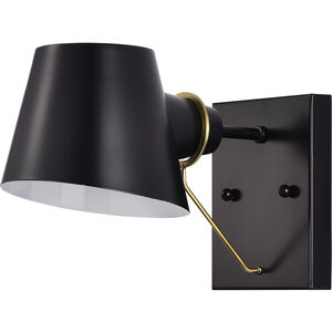 Baxter 1 Light 6 inch Black/Burnished Brass Bathroom Vanity Lights Wall Light