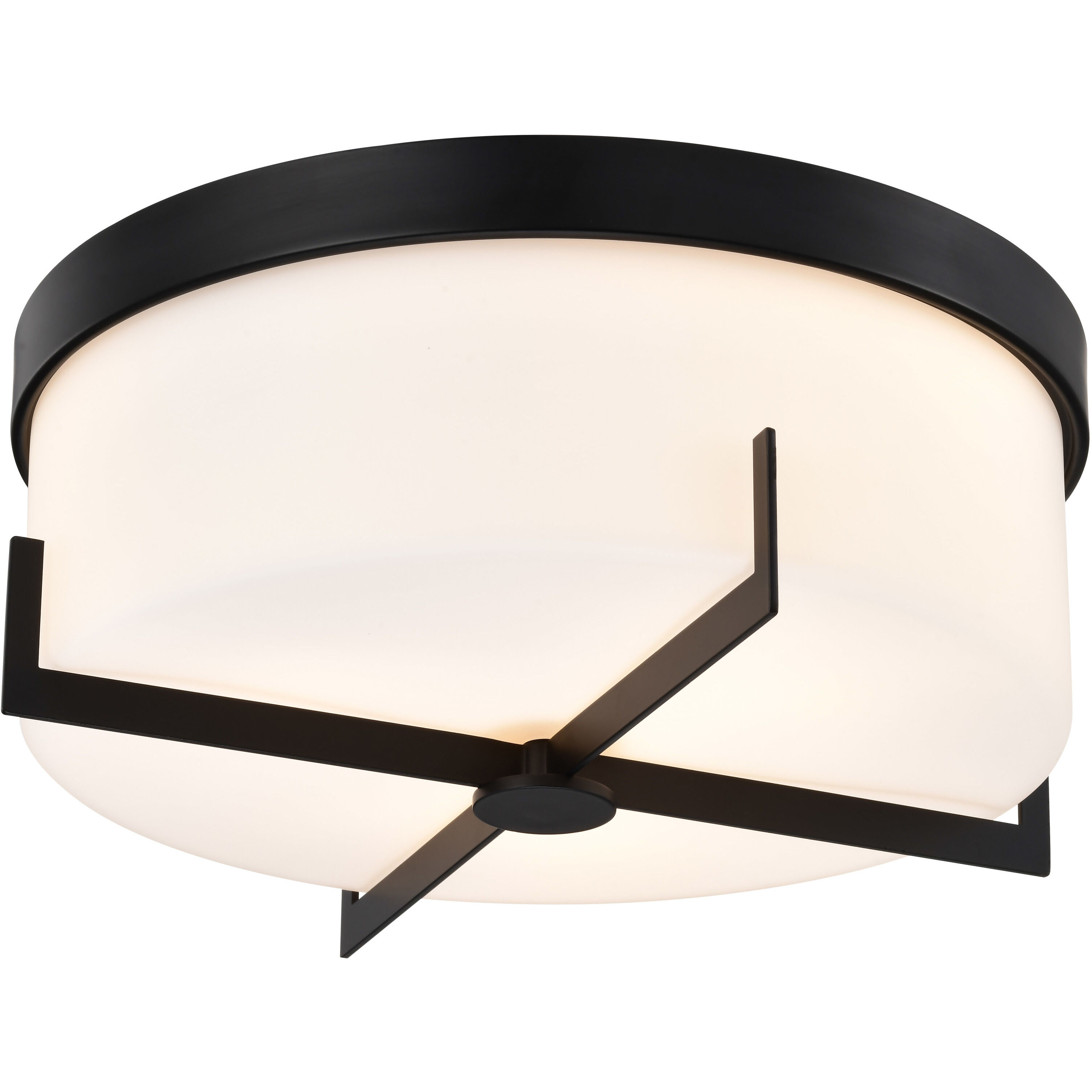 Roselle 14.38 inch Matte Black Flush Mount Ceiling Light