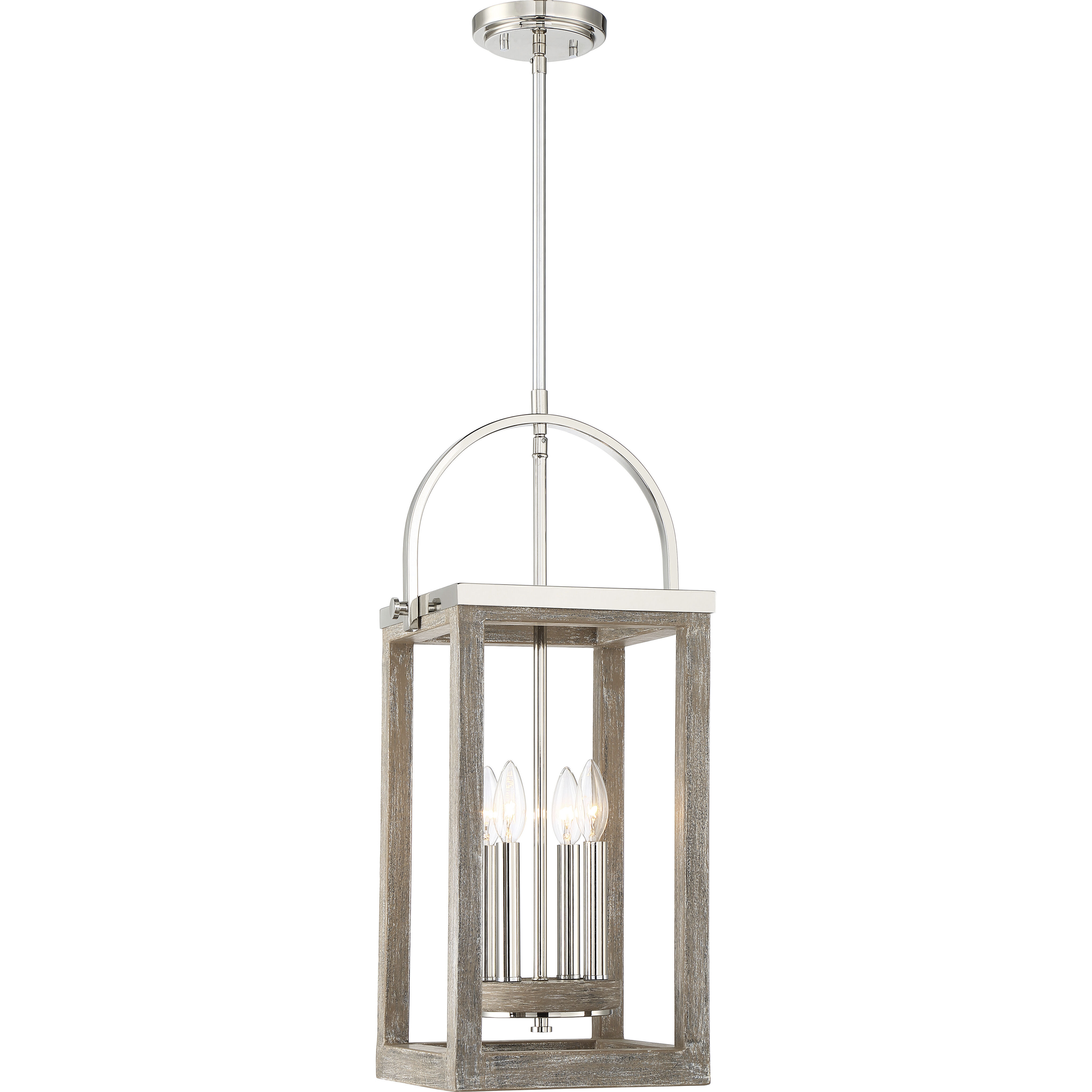 Bliss 4 Light 13.75 inch Driftwood and Polished Nickel Accents Pendant Ceiling Light