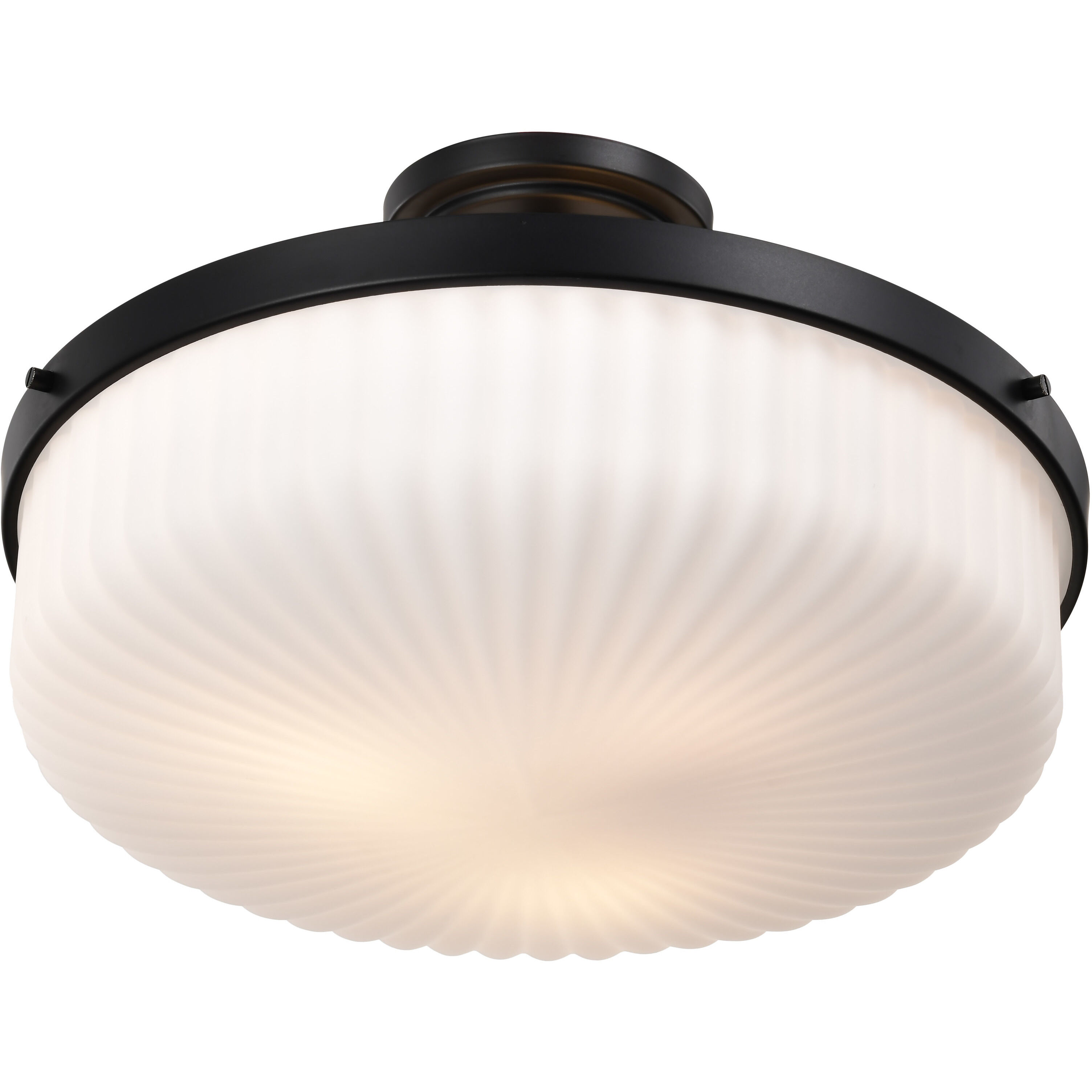 Solara 16.6 inch Matte Black Semi Flush Mount Ceiling Light
