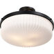 Solara 16.6 inch Matte Black Semi Flush Mount Ceiling Light