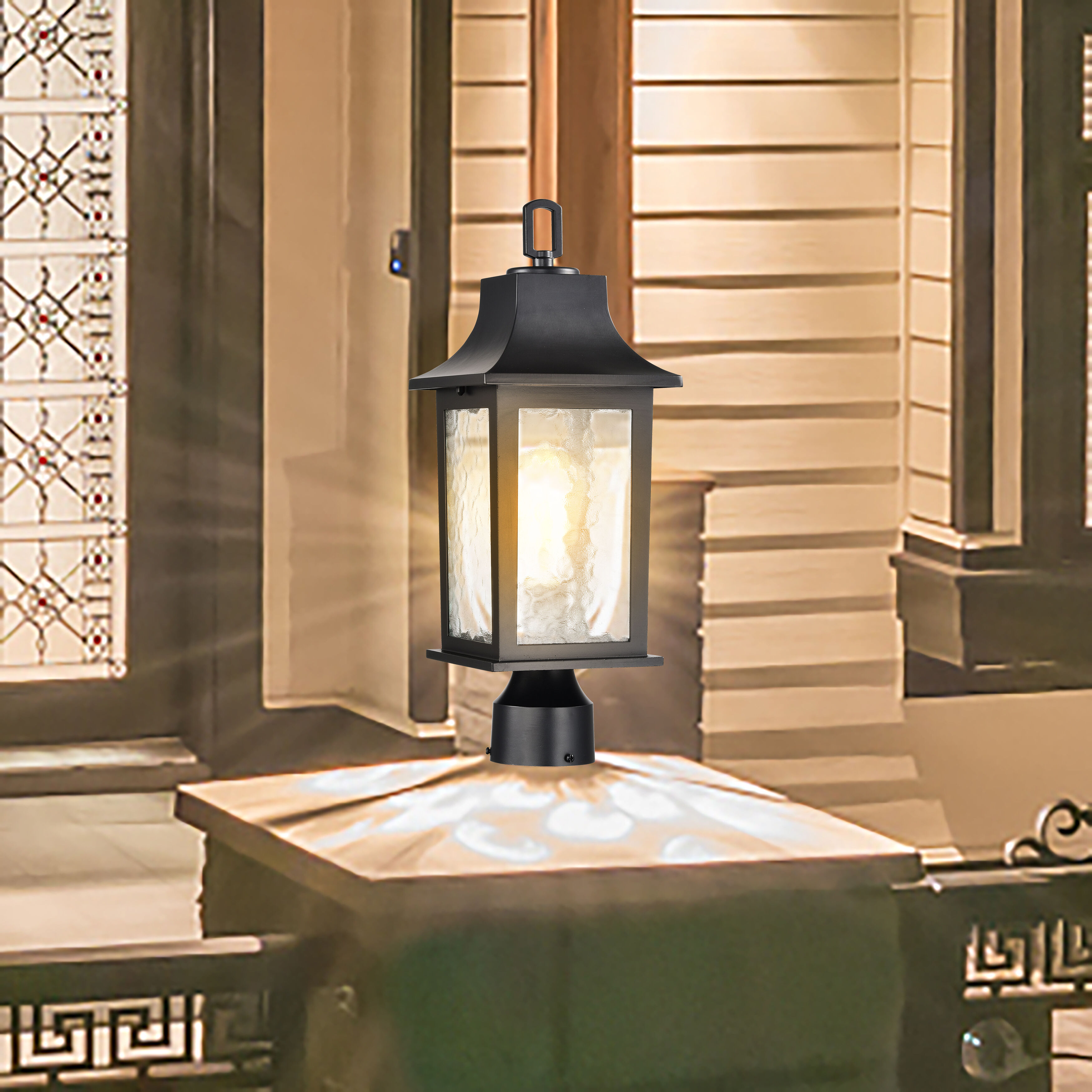 Stillwell 17 inch Matte Black Post Lantern