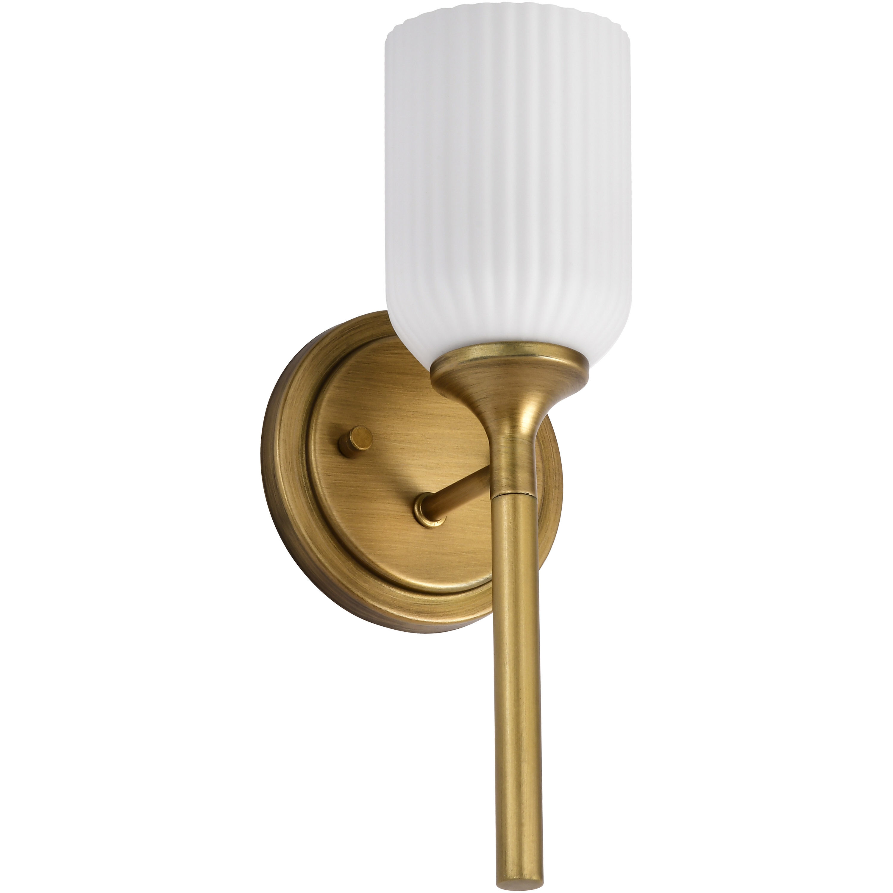 Solara 5 inch Natural Brass Vanity Wall Light