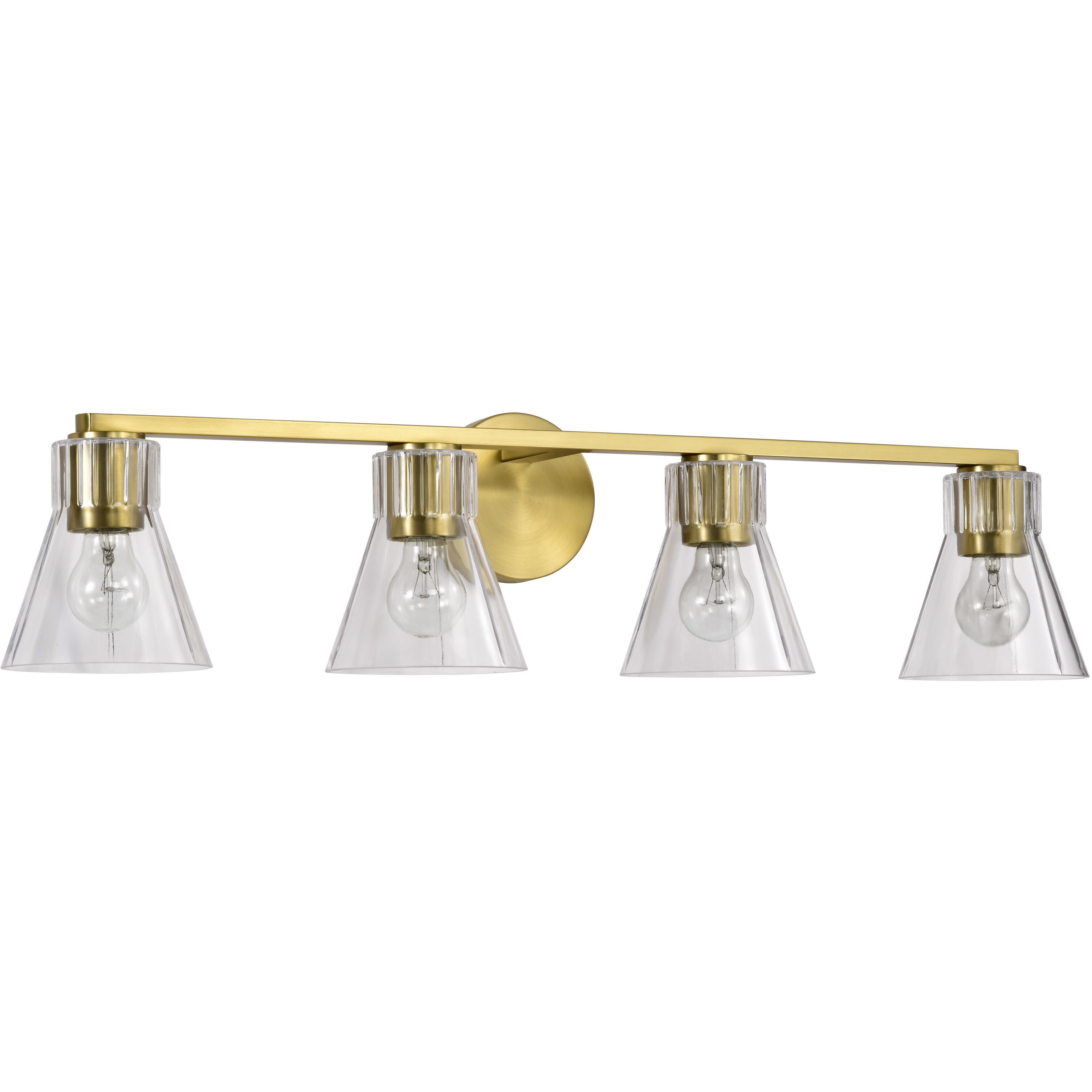 Gianna 33.25 inch Vintage Brass Vanity Wall Light