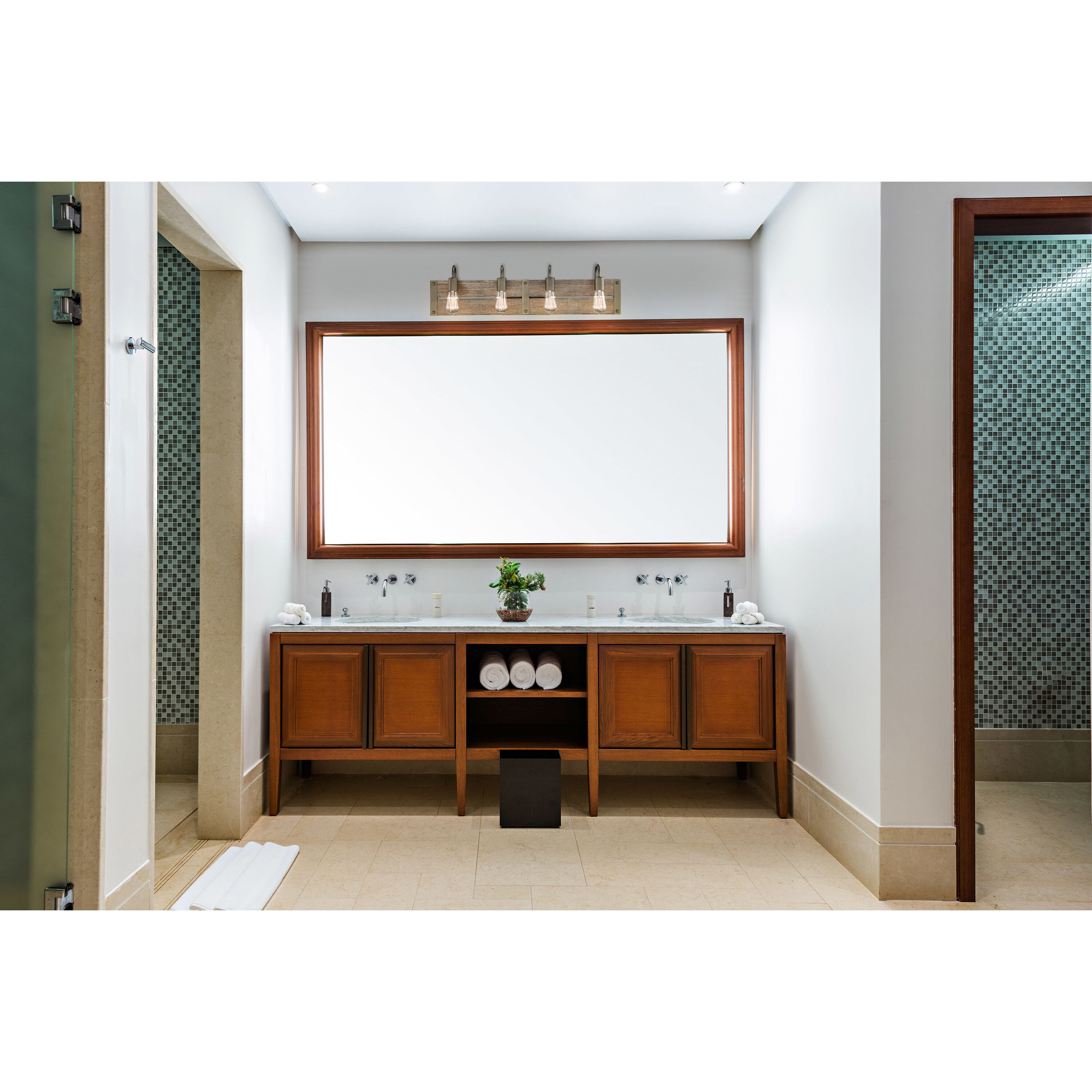 Winchester 4 Light 32.13 inch Bronze Vanity Light Wall Light