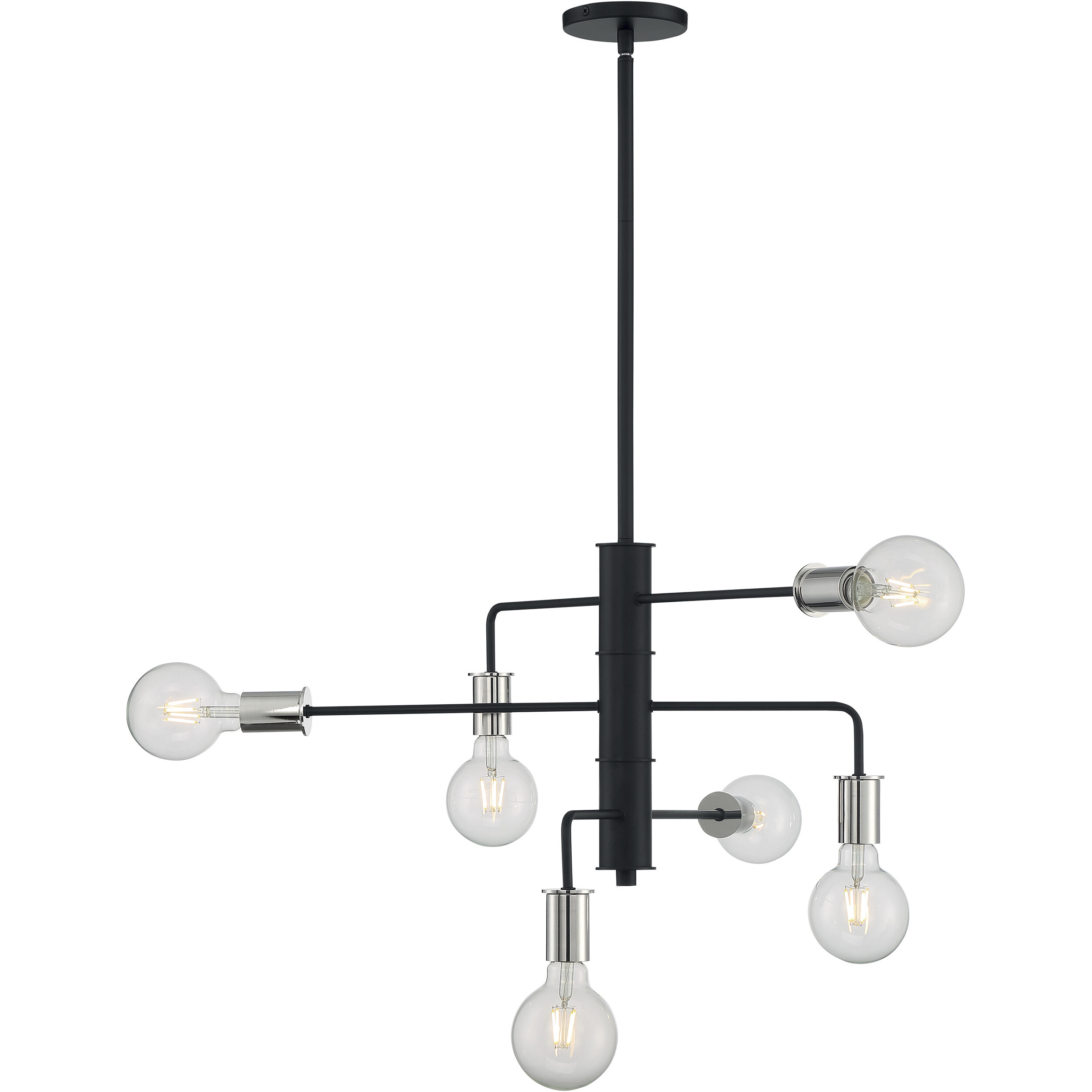 Ryder 9 Light 25 inch Black and Polished Nickel Chandelier Ceiling Light