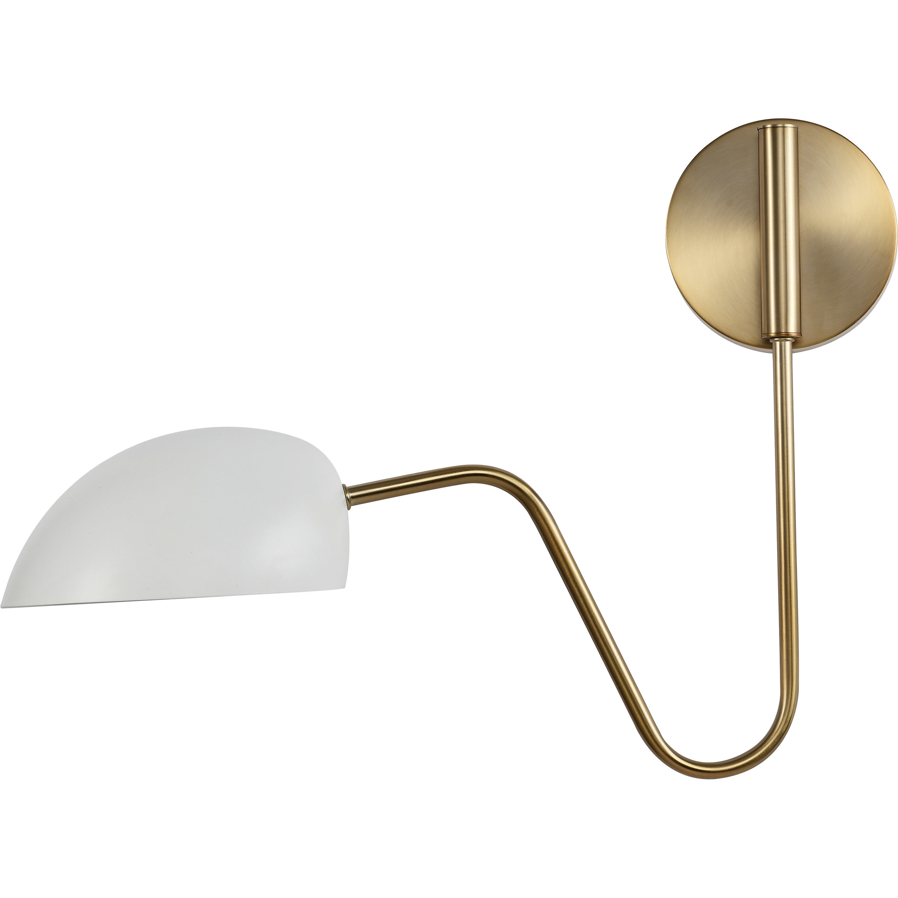Trilby 1 Light 7 inch Matte White/Burnished Brass Bathroom Vanity Lights Wall Light