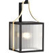 Holden 14.5 inch Black and Gold Outdoor Wall Light