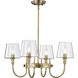 Brookside 4 Light 24 inch Vintage Brass Chandelier Ceiling Light