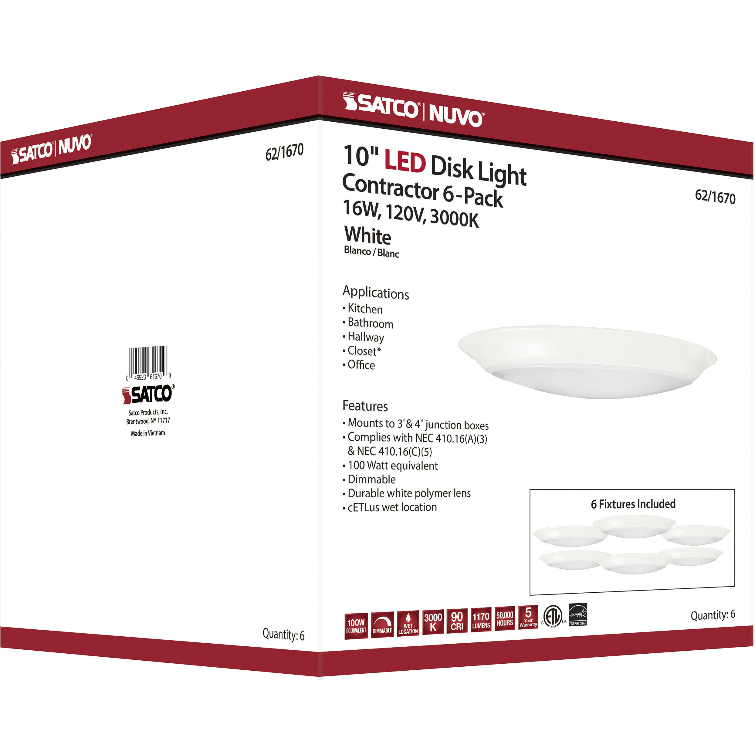 Satco 7 led disk light on sale