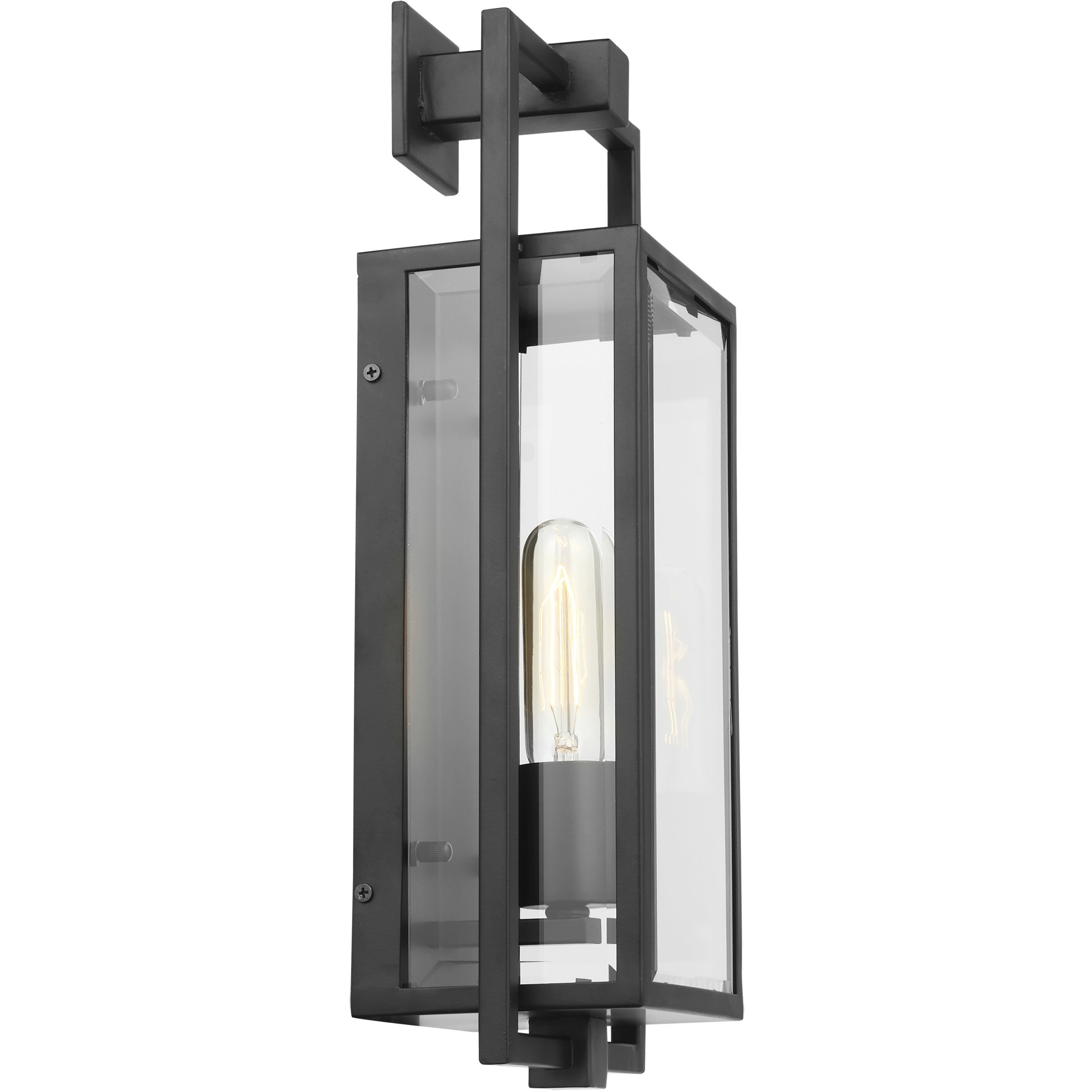 Exhibit 1 Light 17 inch Matte Black Outdoor Wall Sconce