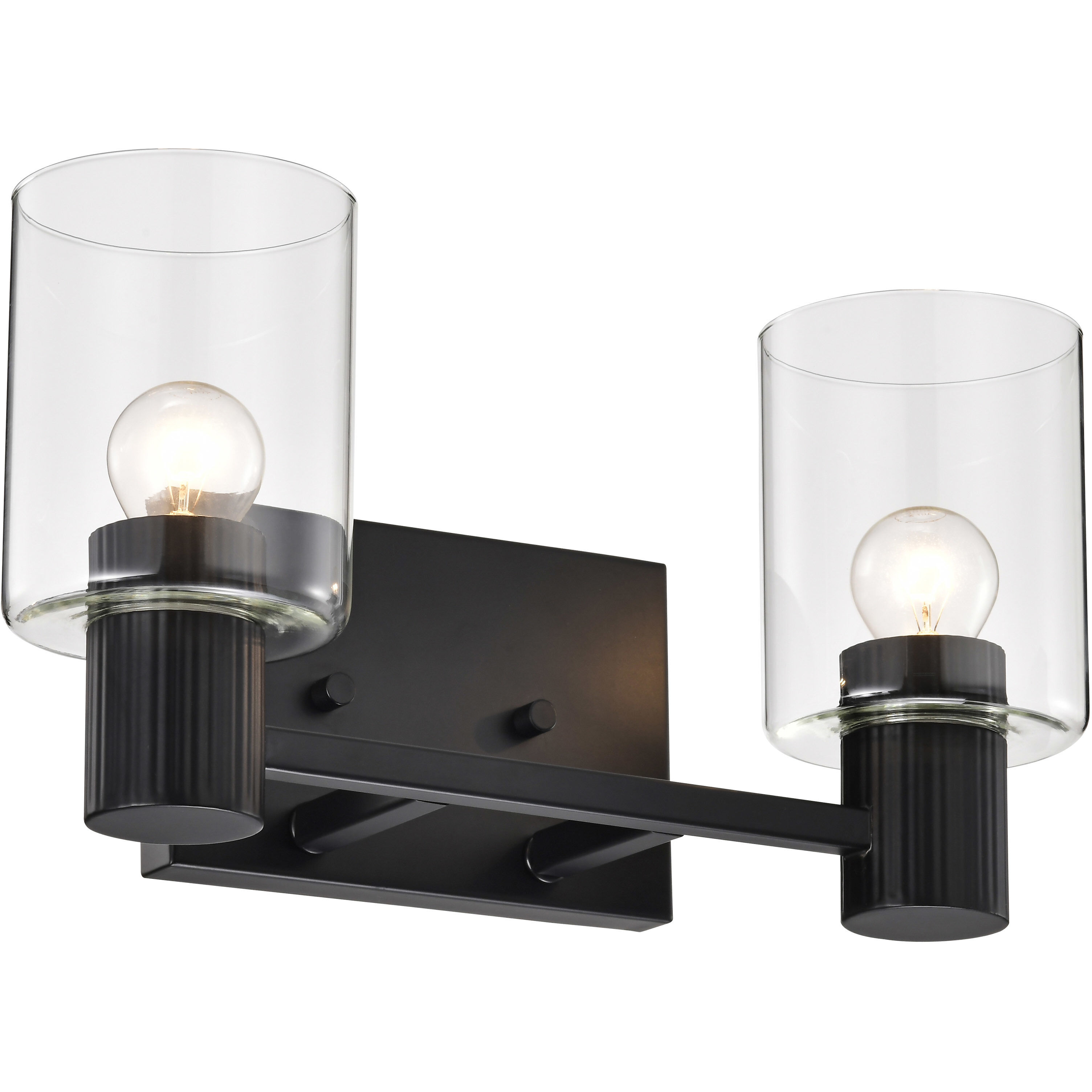 Clarksville 2 Light 14 inch Matte Black Vanity Light Wall Light