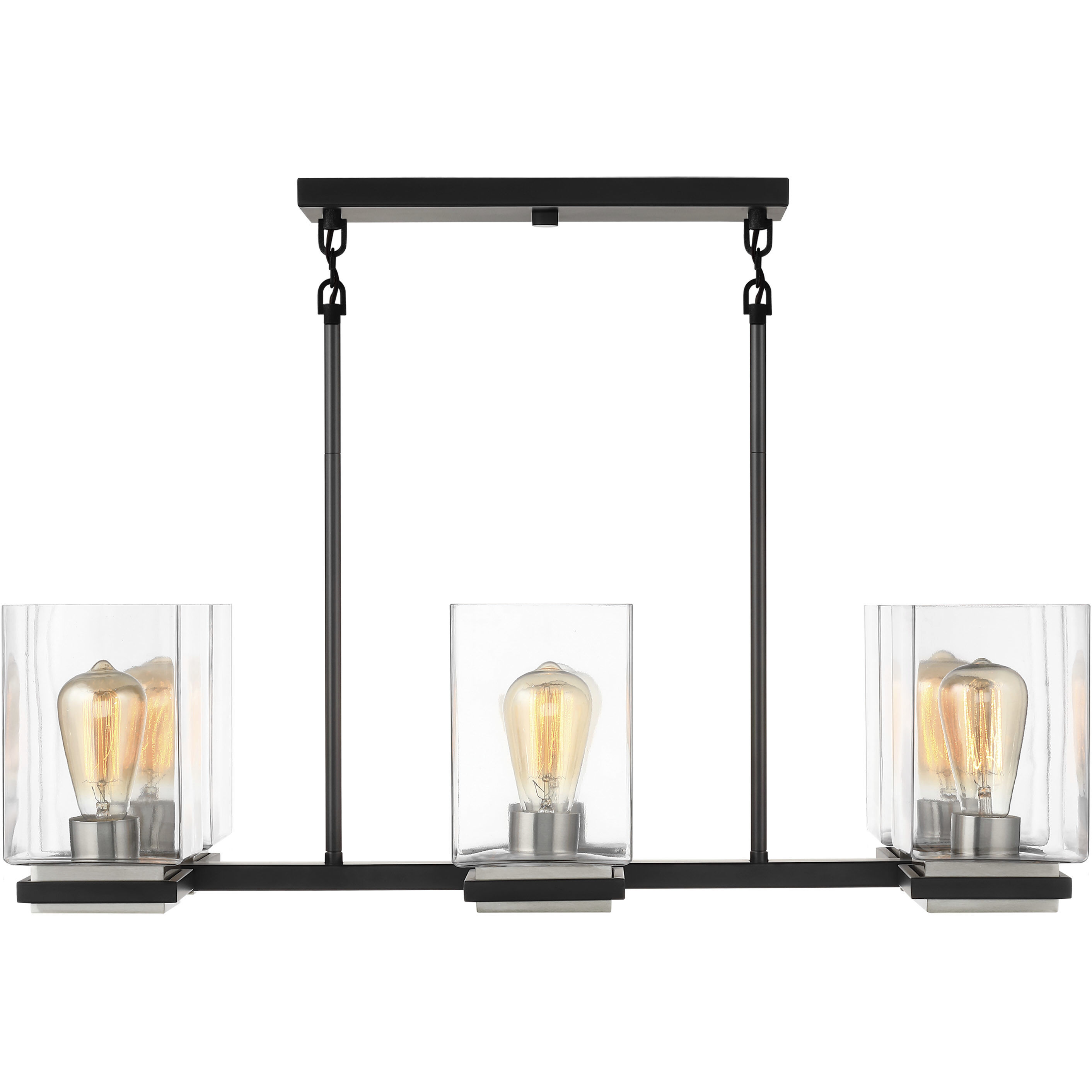 Crossroads 6 Light 30.75 inch Matte Black Island Pendant Ceiling Light