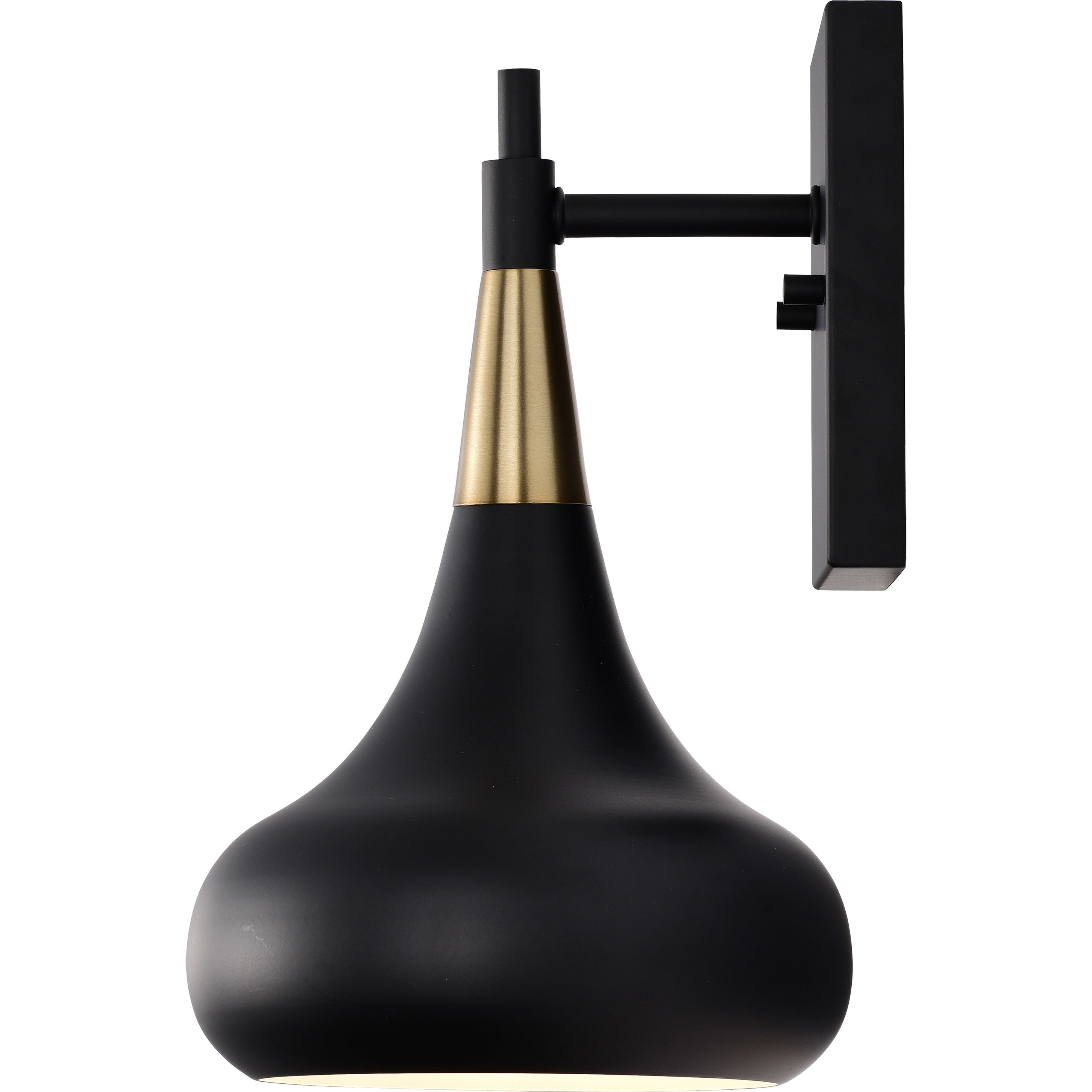 Phoenix 1 Light 7 inch Matte Black/Burnished Brass Bathroom Vanity Lights Wall Light