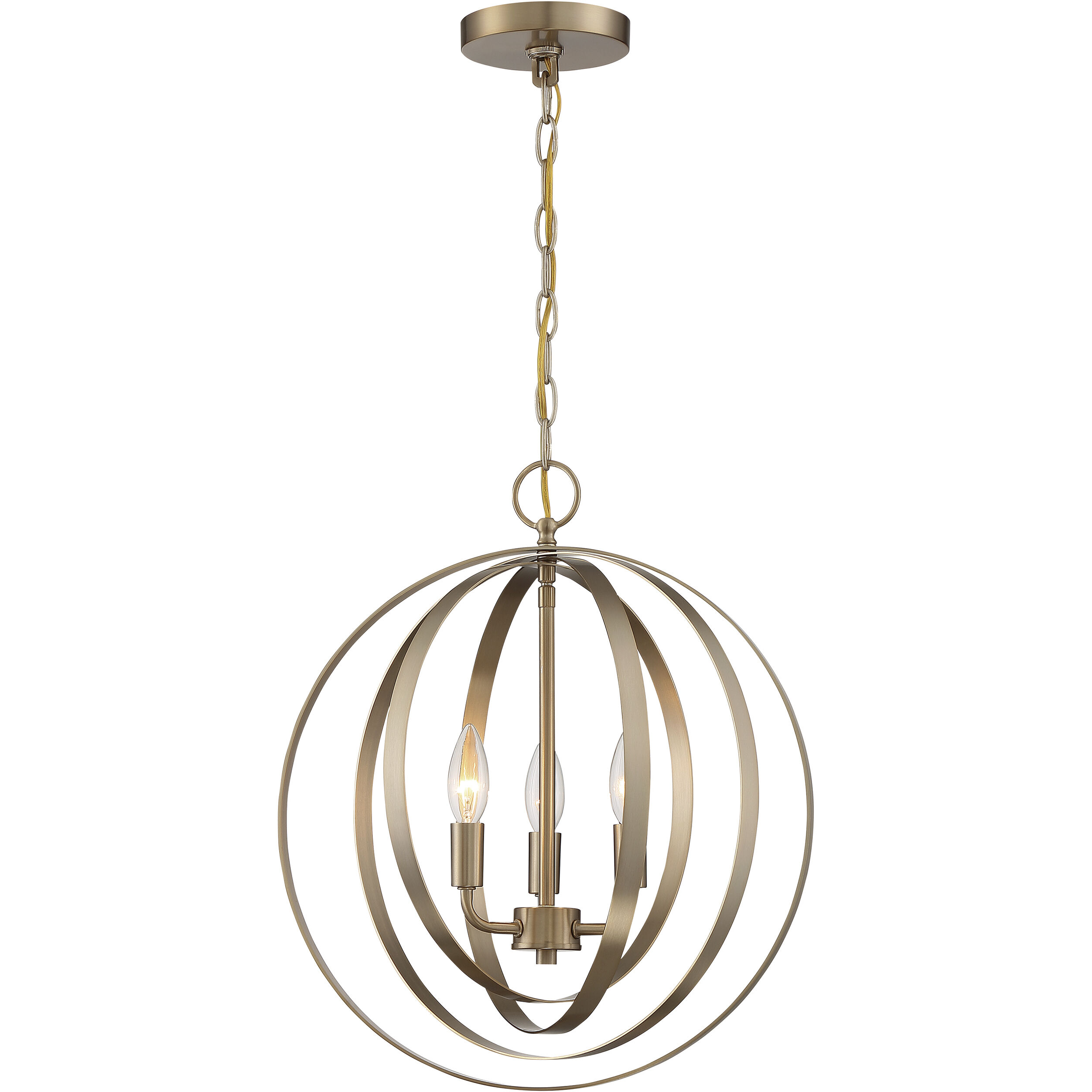 Pendleton 3 Light 16 inch Burnished Brass Pendant Ceiling Light