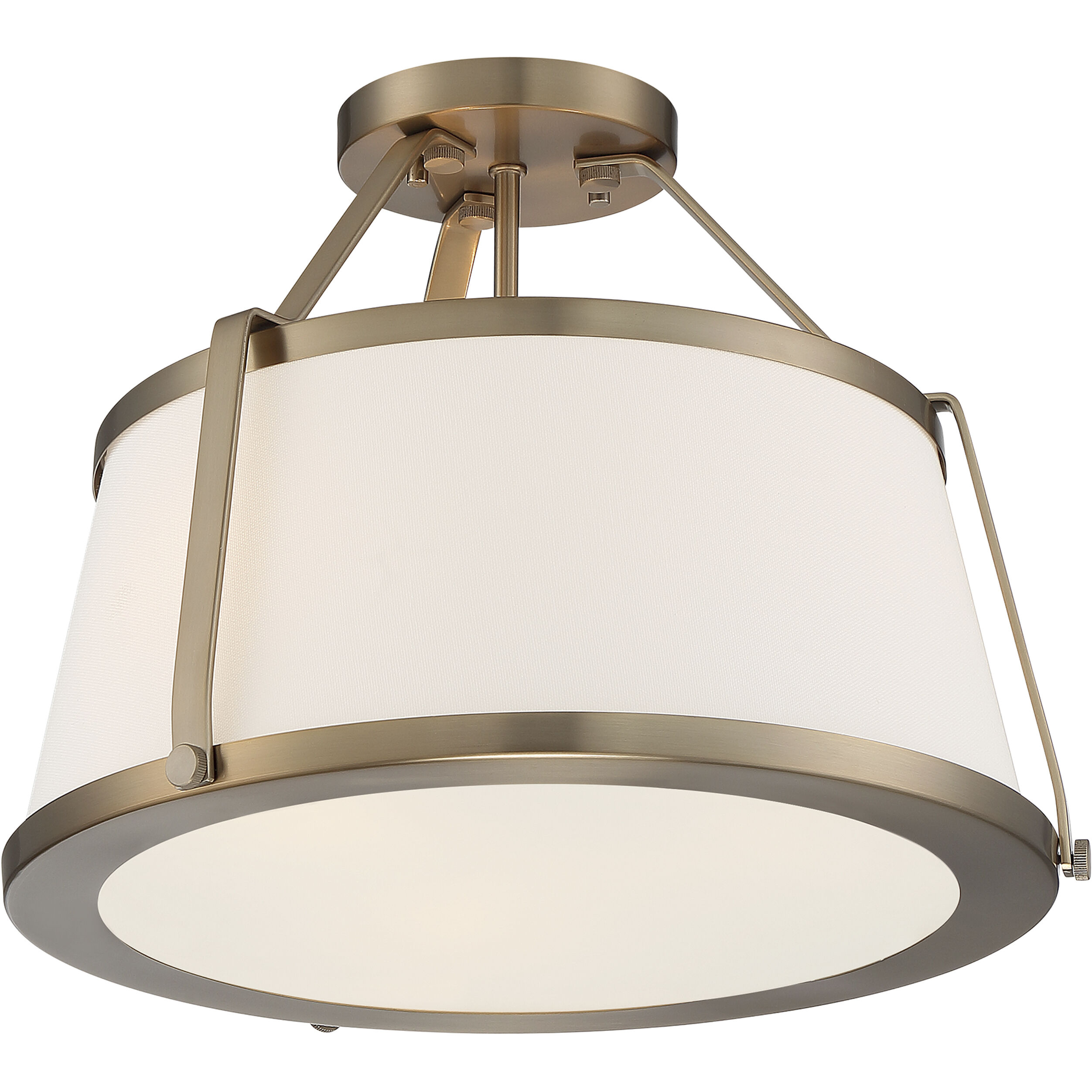 Cutty 3 Light 16 inch Burnished Brass Semi Flush Mount Fixture Ceiling Light