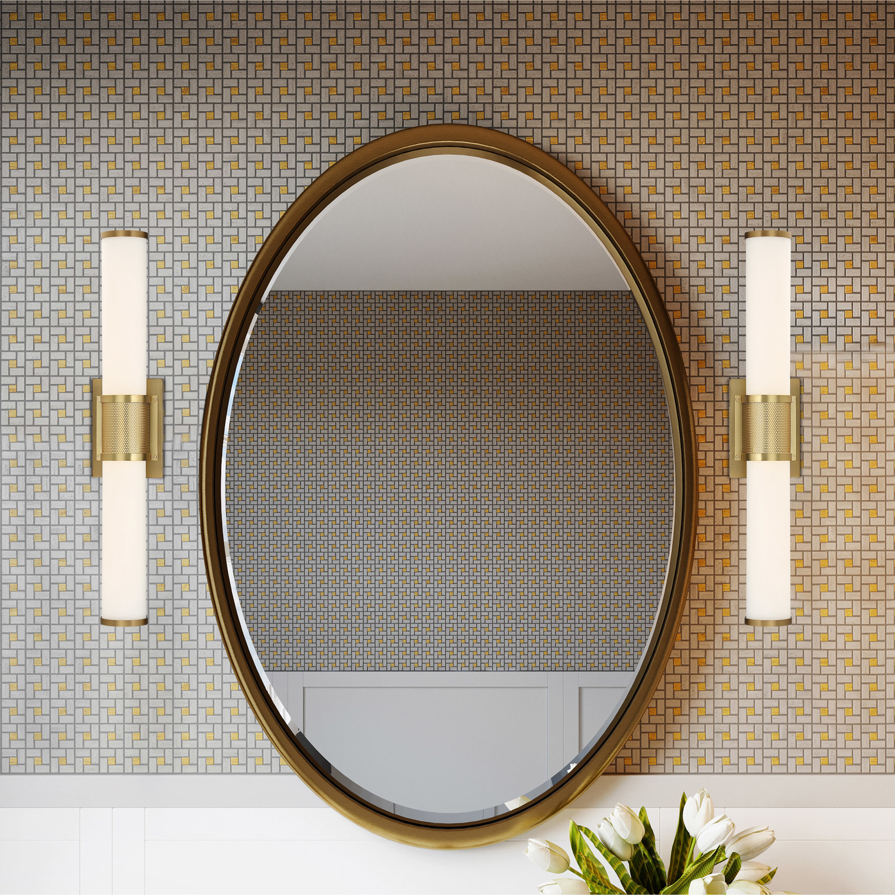 Caper LED 24 inch Brushed Brass Vanity Light Wall Light 