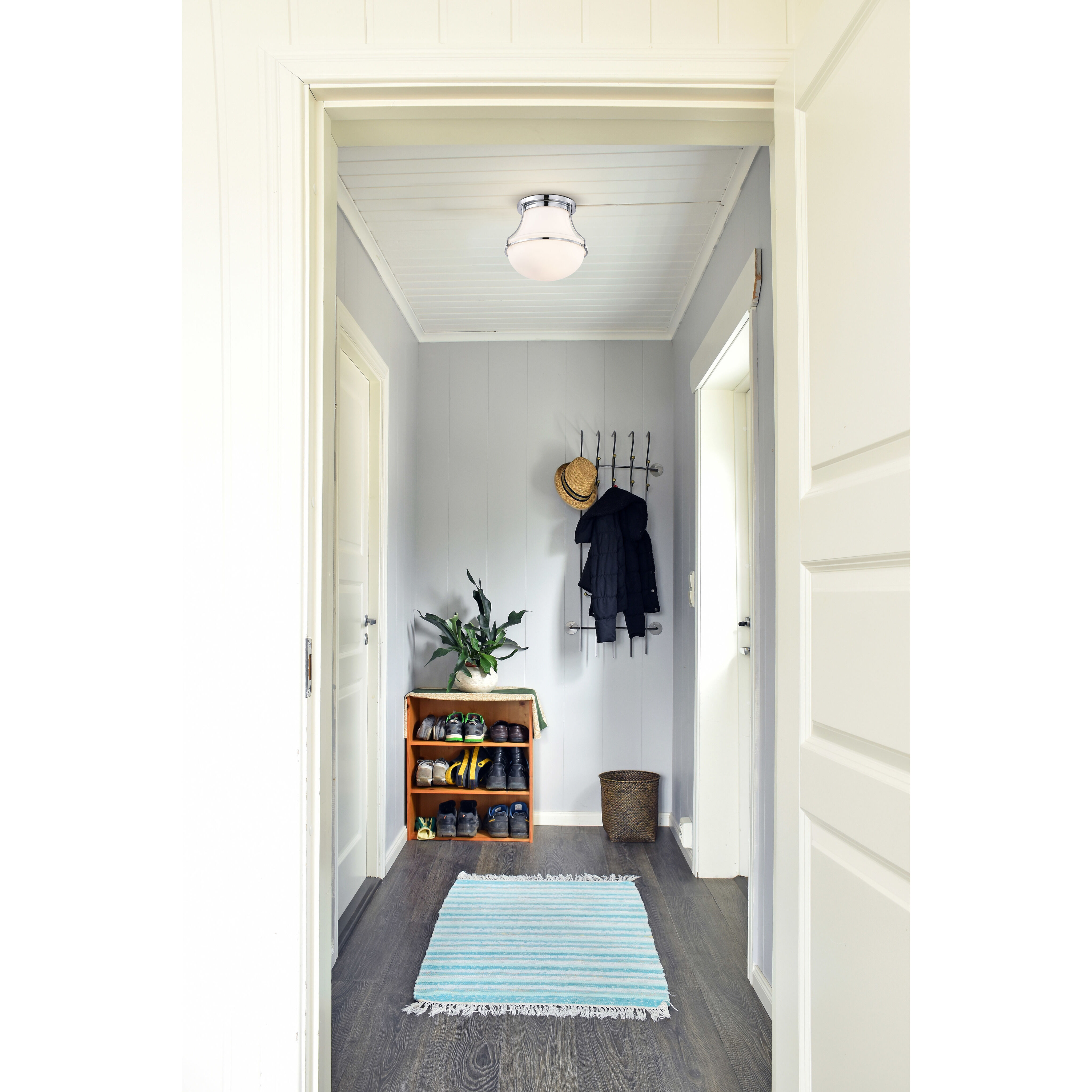 Valdora 1 Light 14 inch Polished Nickel Flush Mount Ceiling Light