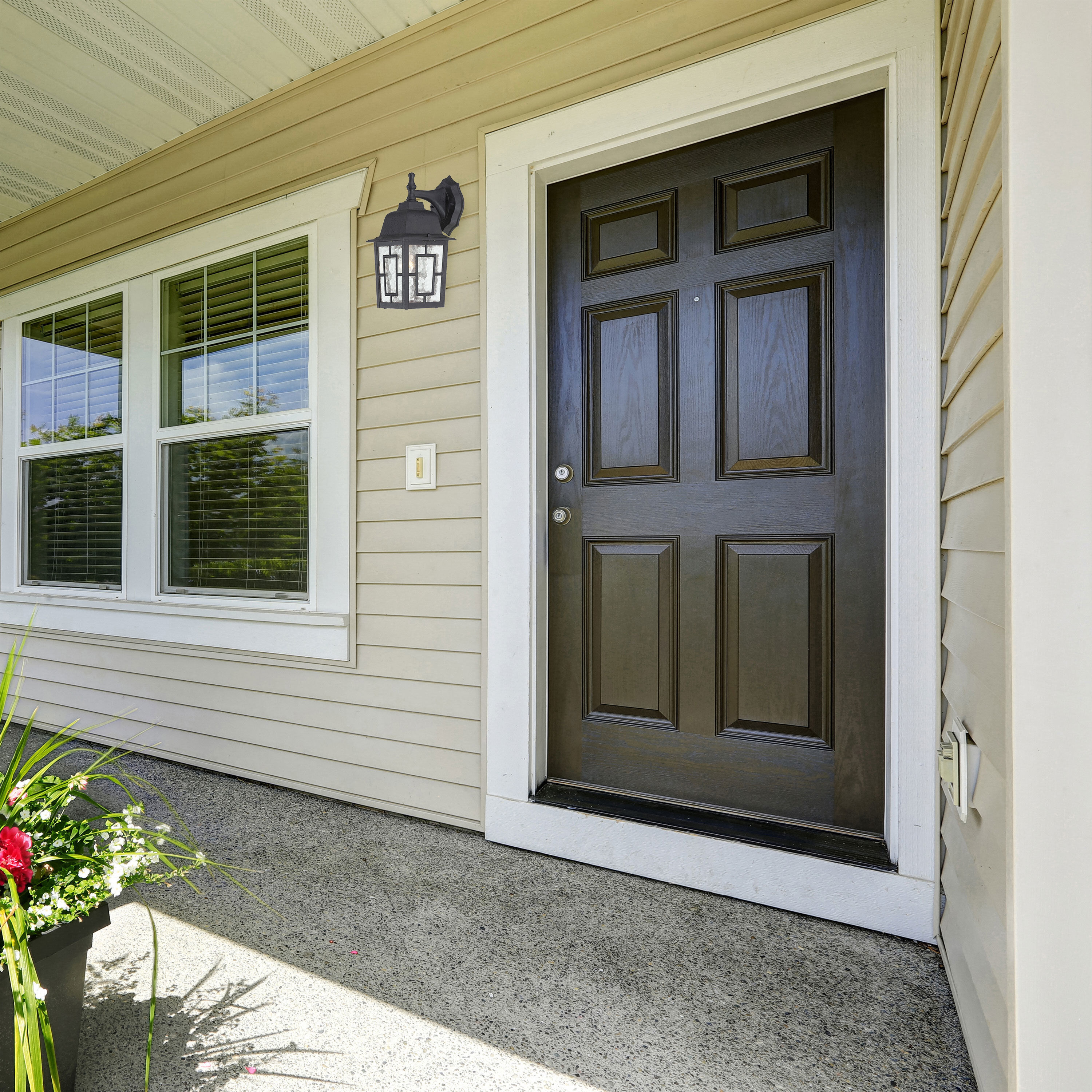 Banyan 1 Light 12 inch Textured Black Outdoor Wall Lantern
