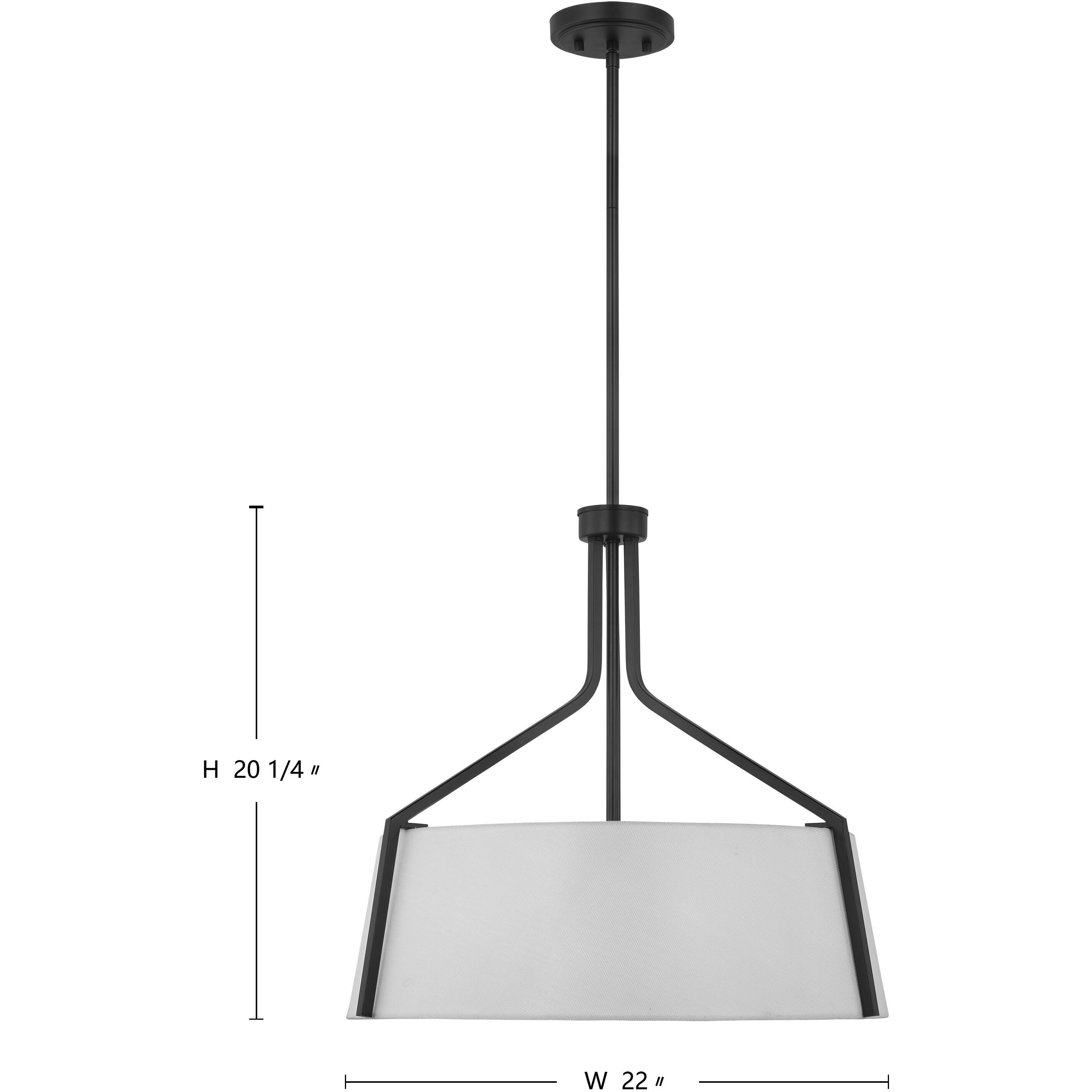 Livingston 4 Light 22 inch Matte Black Pendant Ceiling Light