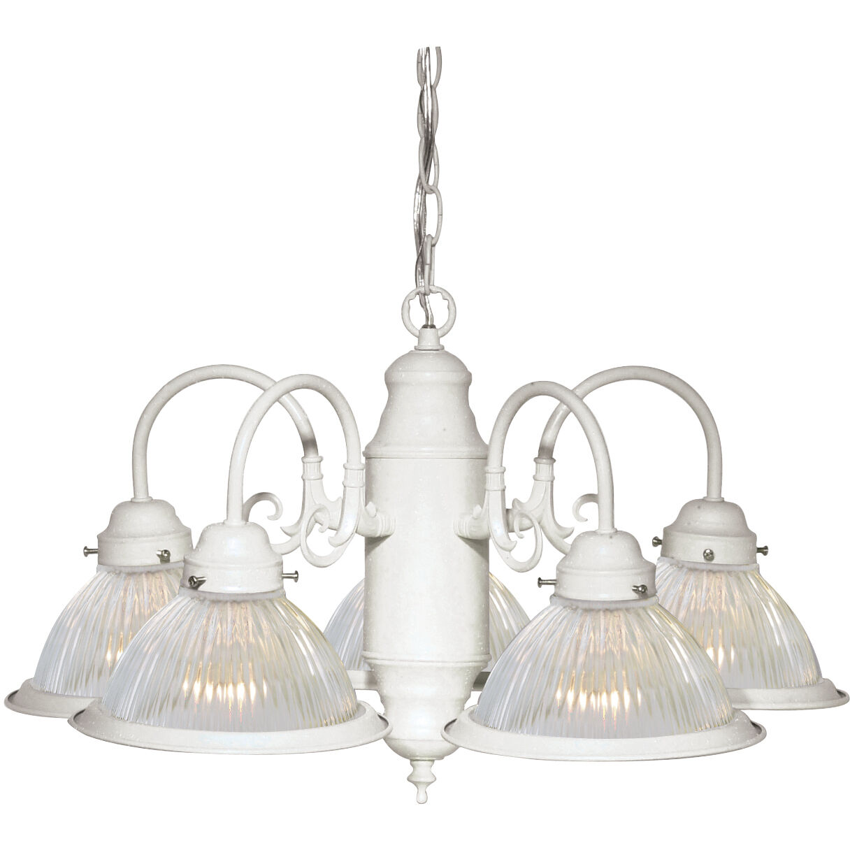 Brentwood 5 Light 22 inch Textured White Chandelier Ceiling Light