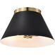 Dover 2 Light 14 inch Black/Vintage Brass Flush Ceiling Light