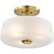 Lune 16 inch Vintage Brass Semi Flush Mount Ceiling Light