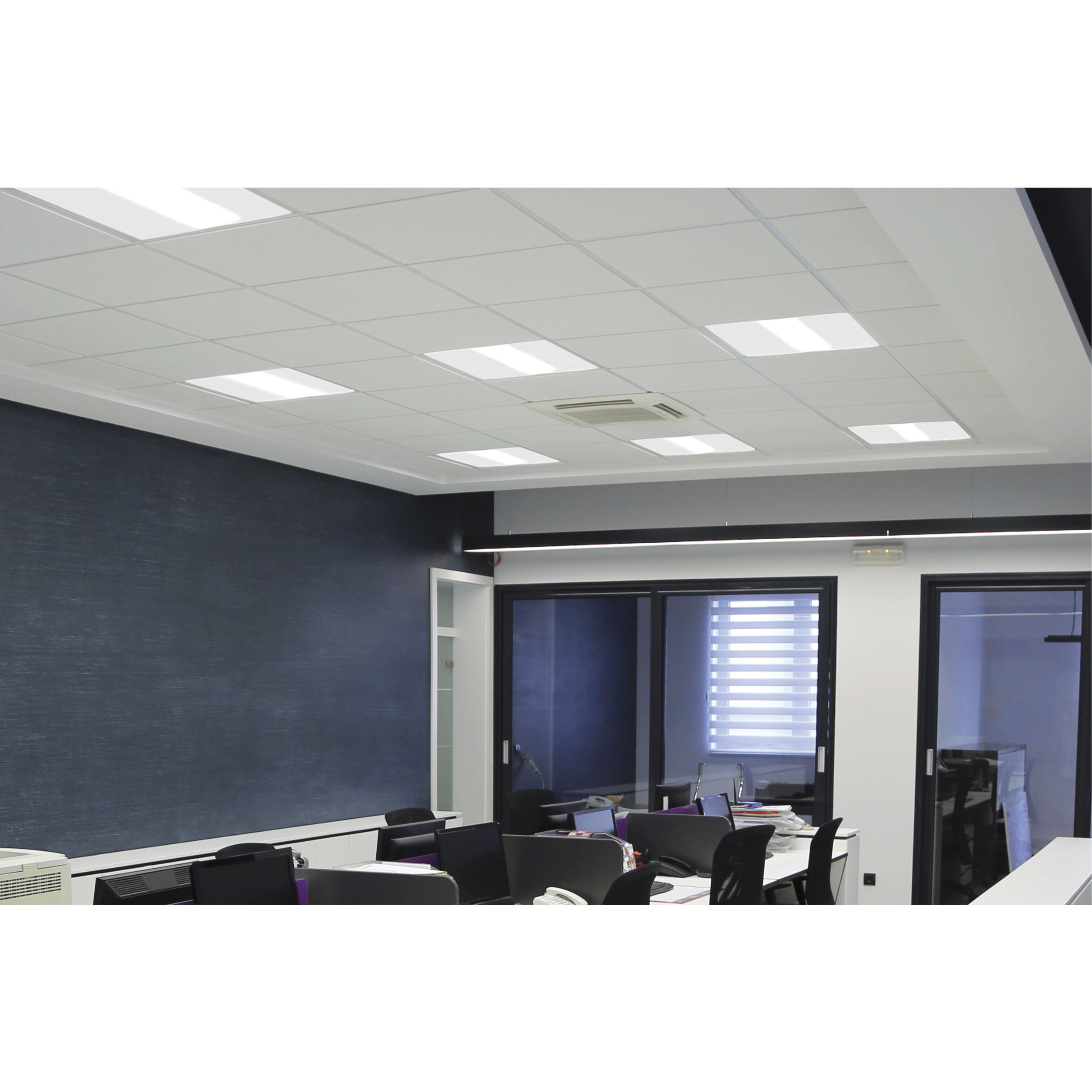 Brentwood LED 24 inch White Troffer Ceiling Light, Double Basket