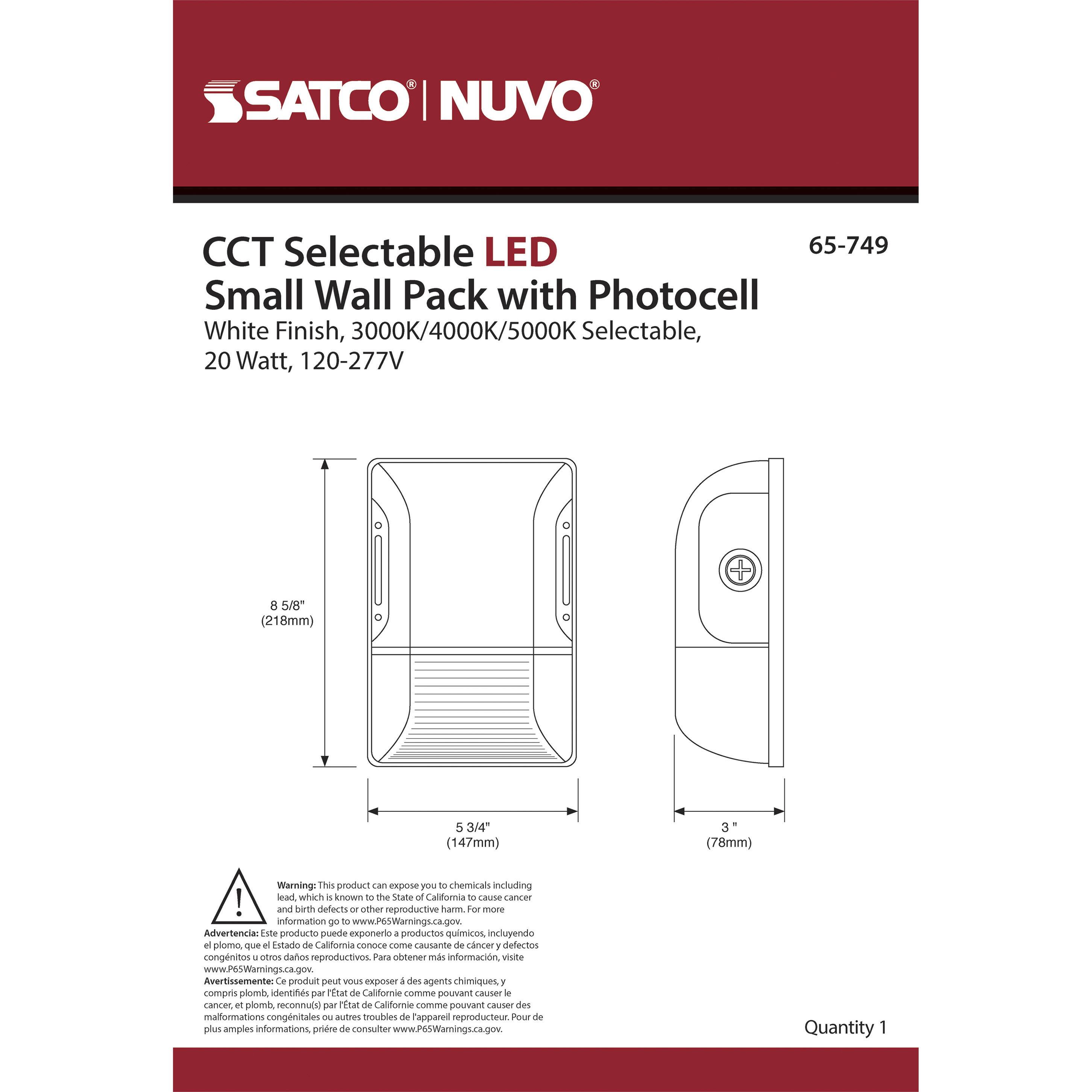 Brentwood LED 9 inch White Wall Pack