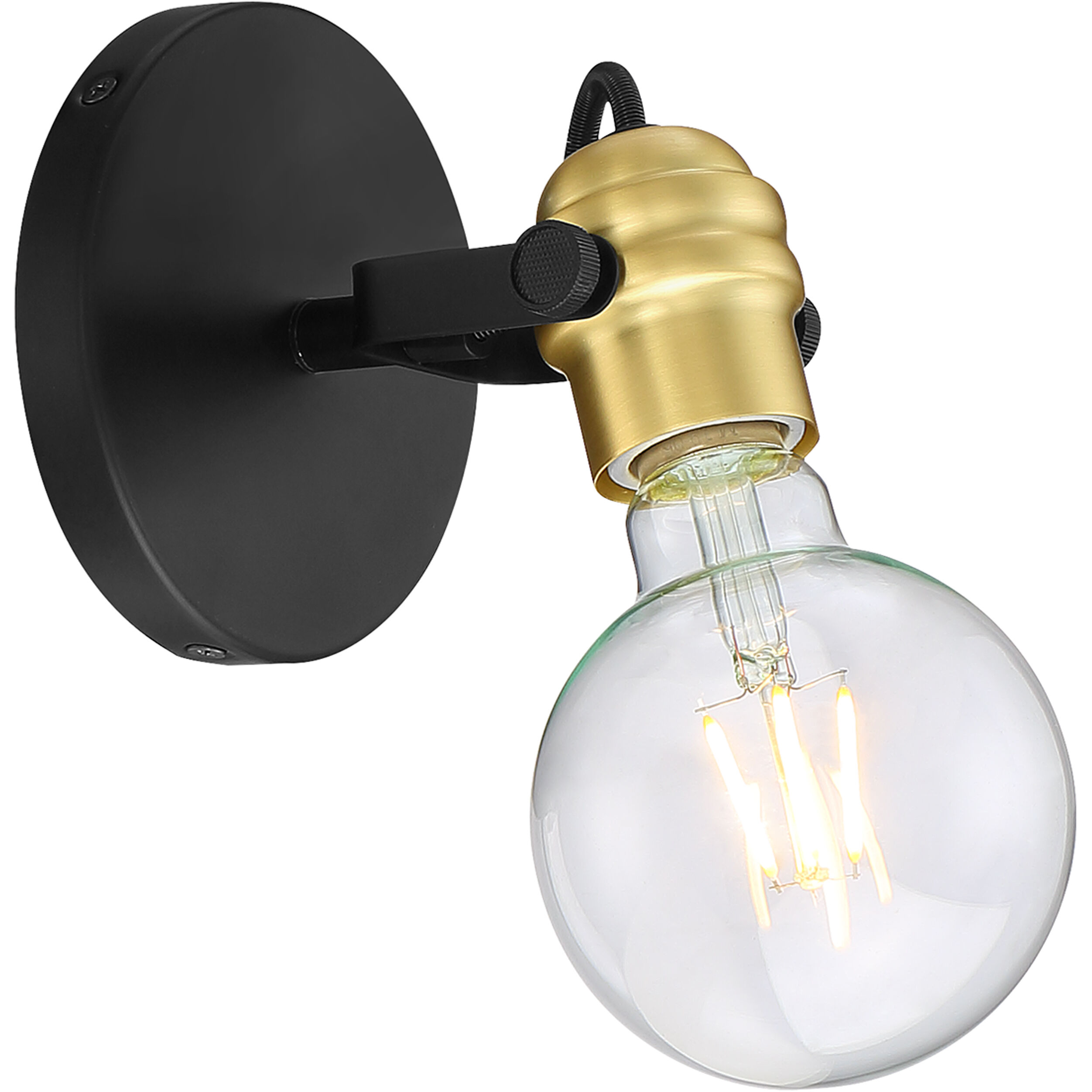 Mantra 1 Light 4.75 inch Black and Brass Accents Vanity Light Wall Light